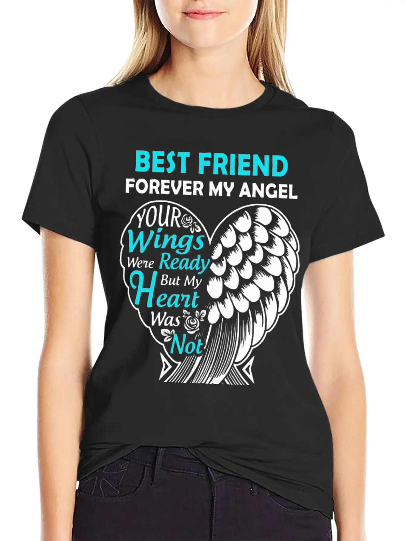 Best Friend In Heaven Forever My Angel In Loving M Unisex Short Sleeve Soft Cotton T-Shirt – Casual Everyday Wear