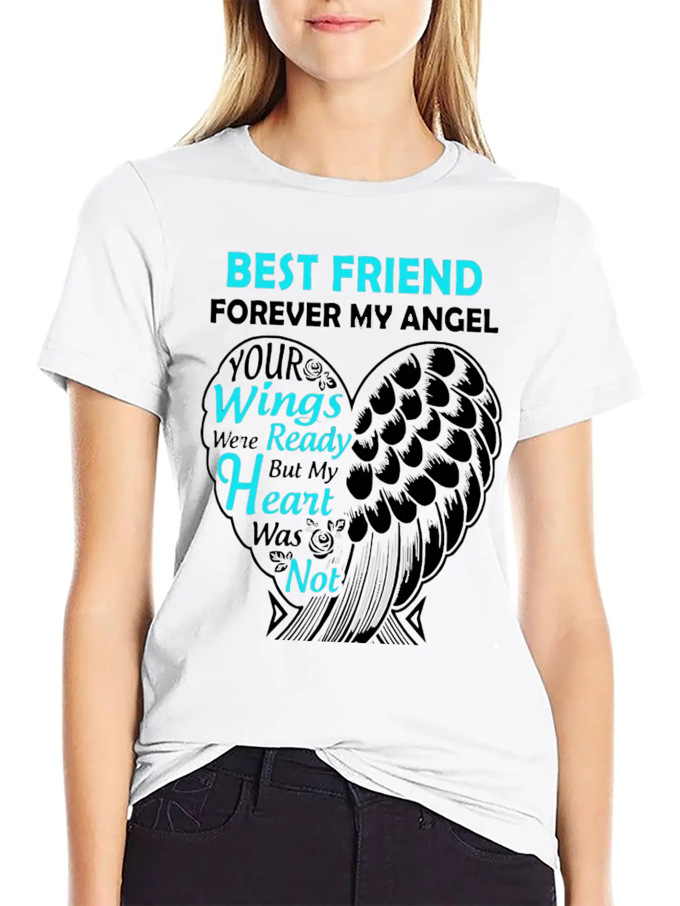 Best Friend In Heaven Forever My Angel In Loving M Unisex Short Sleeve Soft Cotton T-Shirt – Casual Everyday Wear