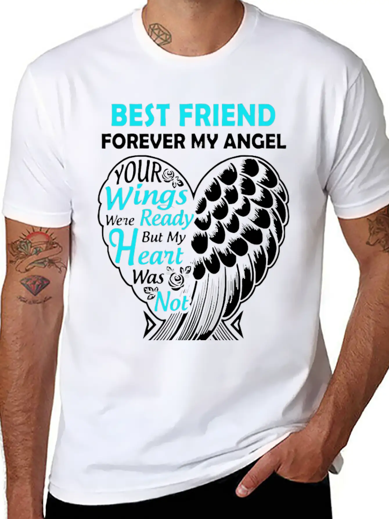 Best Friend In Heaven Forever My Angel In Loving M Unisex Short Sleeve Soft Cotton T-Shirt – Casual Everyday Wear