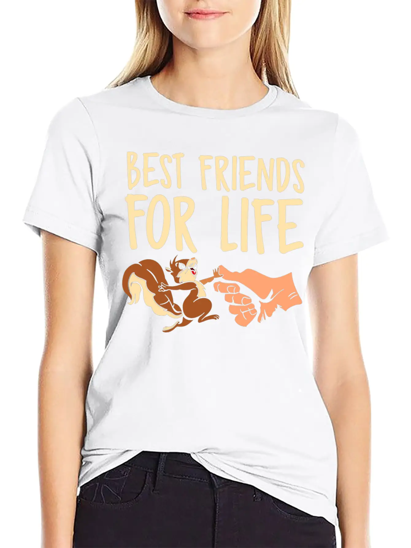 Best Friends For Life Squirrel Fist Bump Animal Basic Graphic T-Shirt – Daily Comfort In Soft Cotton