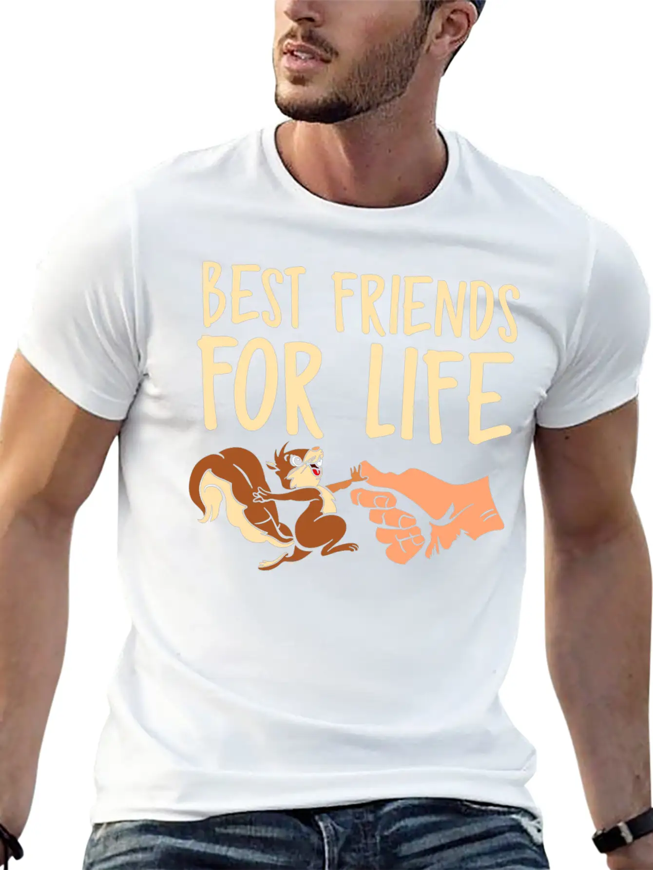 Best Friends For Life Squirrel Fist Bump Animal Basic Graphic T-Shirt – Daily Comfort In Soft Cotton