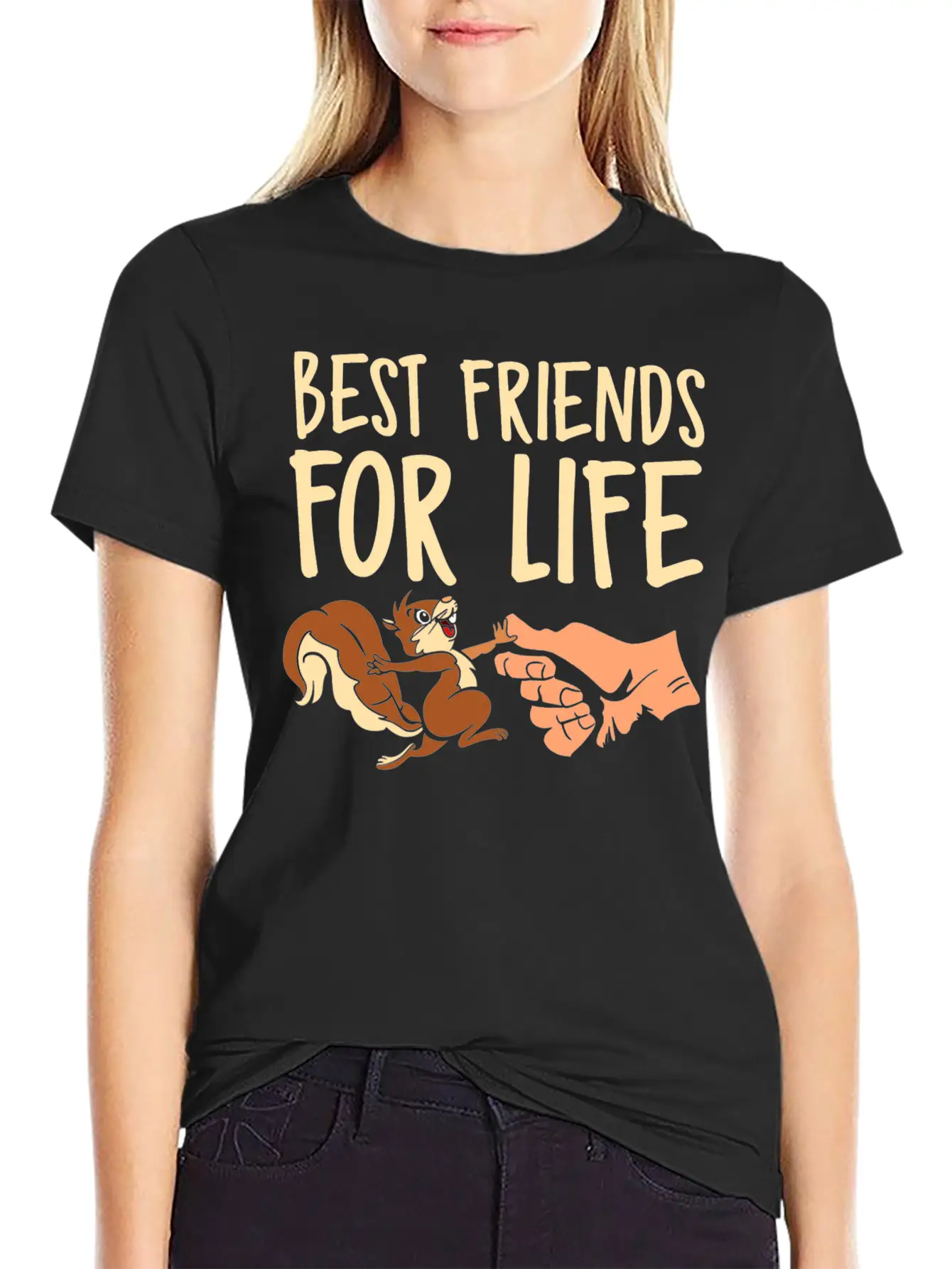 Best Friends For Life Squirrel Fist Bump Animal Basic Graphic T-Shirt – Daily Comfort In Soft Cotton