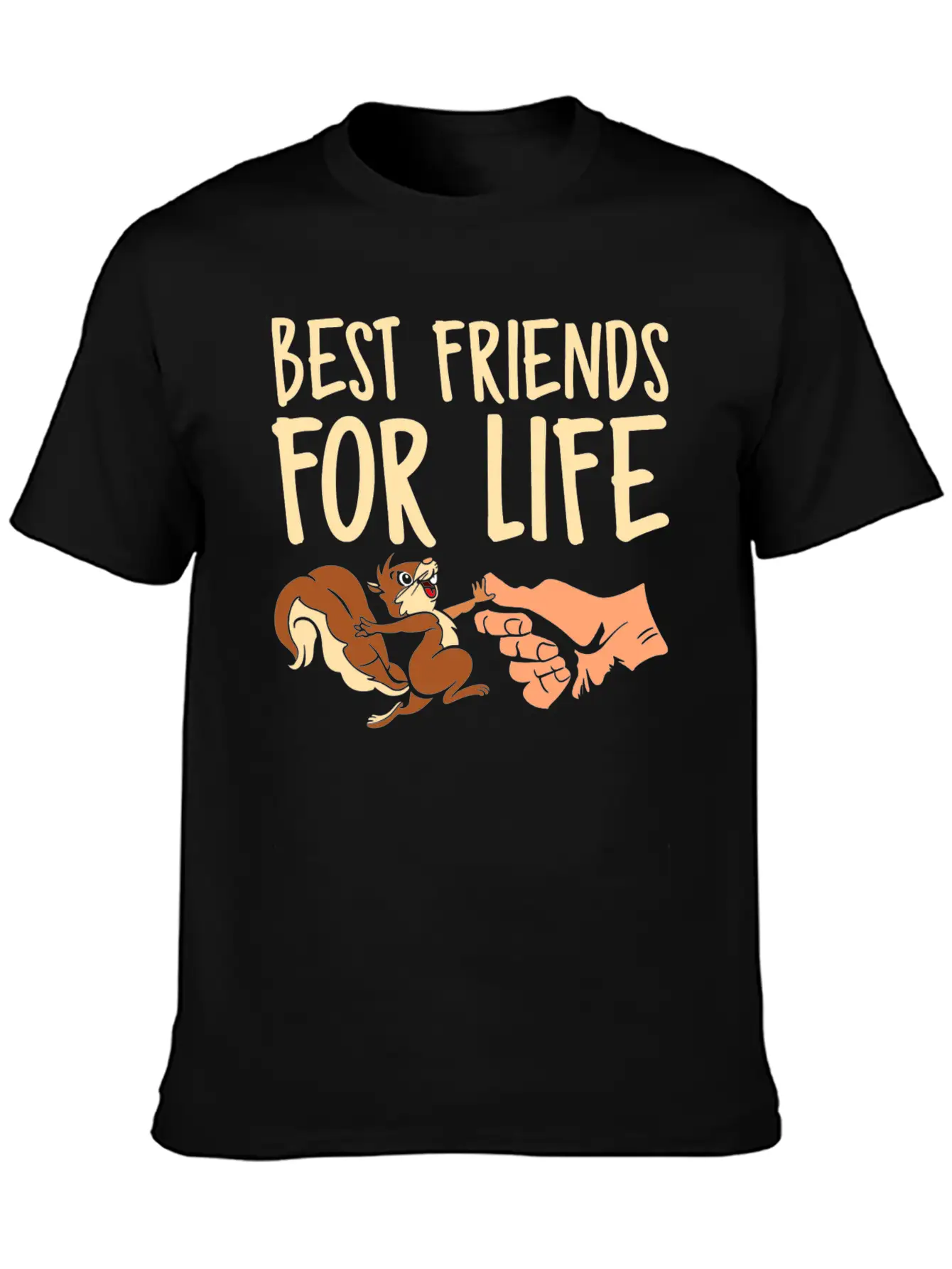 Best Friends For Life Squirrel Fist Bump Animal Basic Graphic T-Shirt – Daily Comfort In Soft Cotton