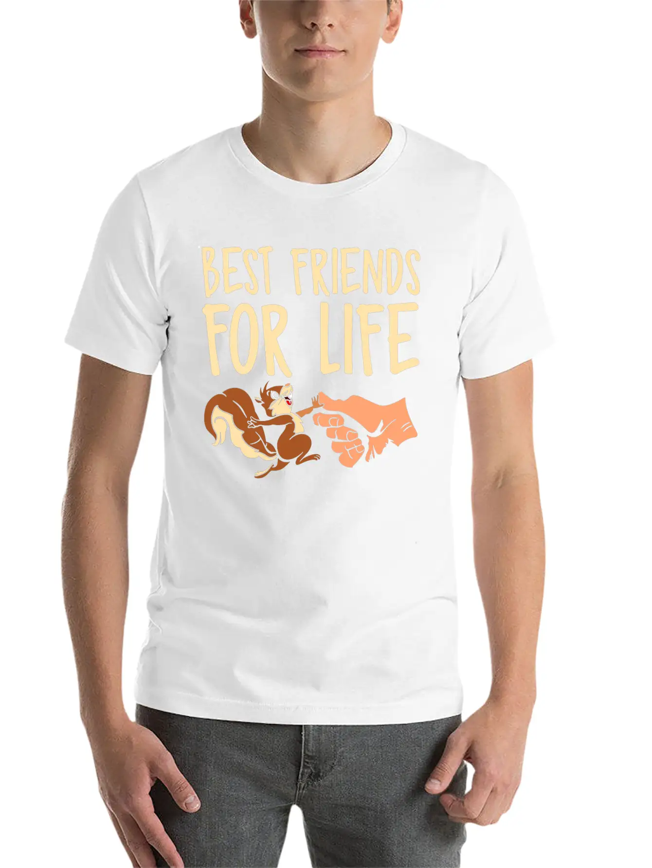Best Friends For Life Squirrel Fist Bump Animal Basic Graphic T-Shirt – Daily Comfort In Soft Cotton