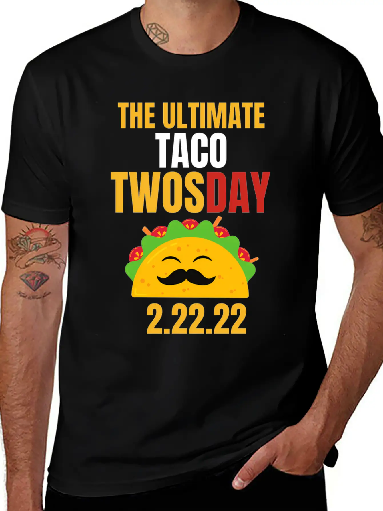 Best Taco Twosday Ever 2-22-22 Date 2022 Twos Day Unisex Short Sleeve Soft Cotton T-Shirt – Casual Everyday Wear