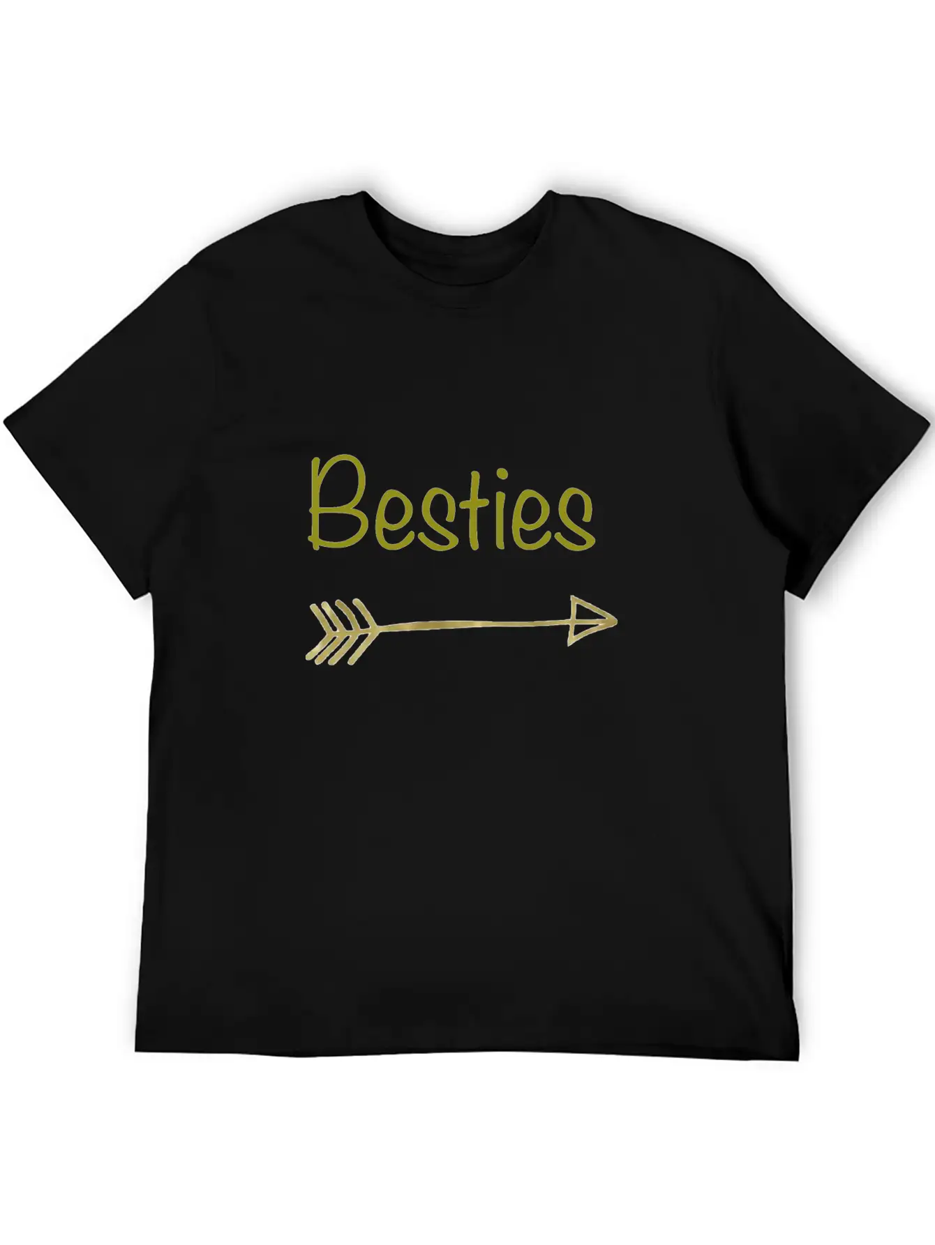 Besties Gold Arrow Right😋 Unisex Short Sleeve Soft Cotton T-Shirt – Casual Everyday Wear