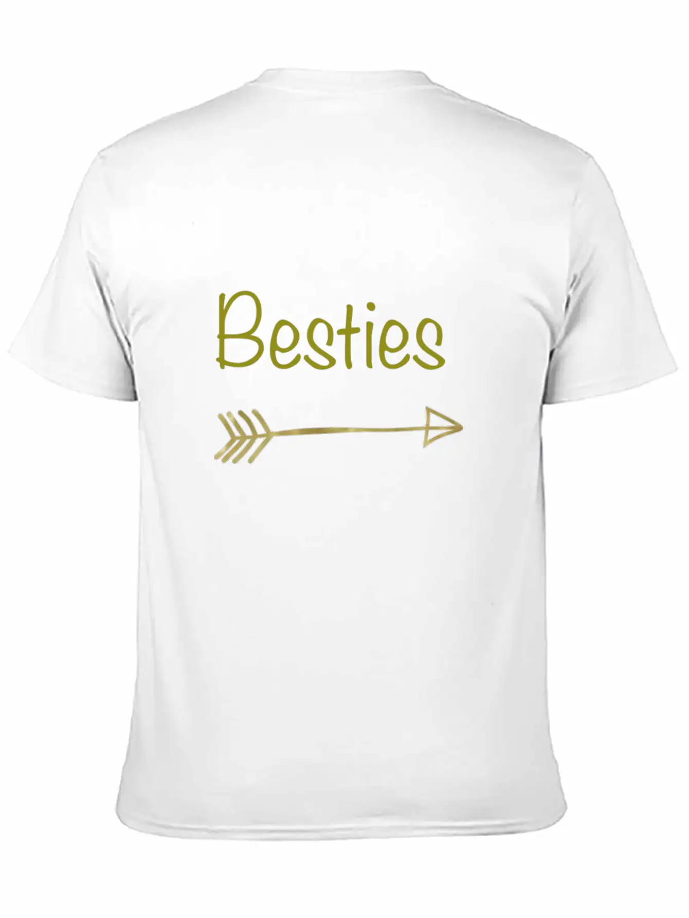 Besties Gold Arrow Right😋 Unisex Short Sleeve Soft Cotton T-Shirt – Casual Everyday Wear