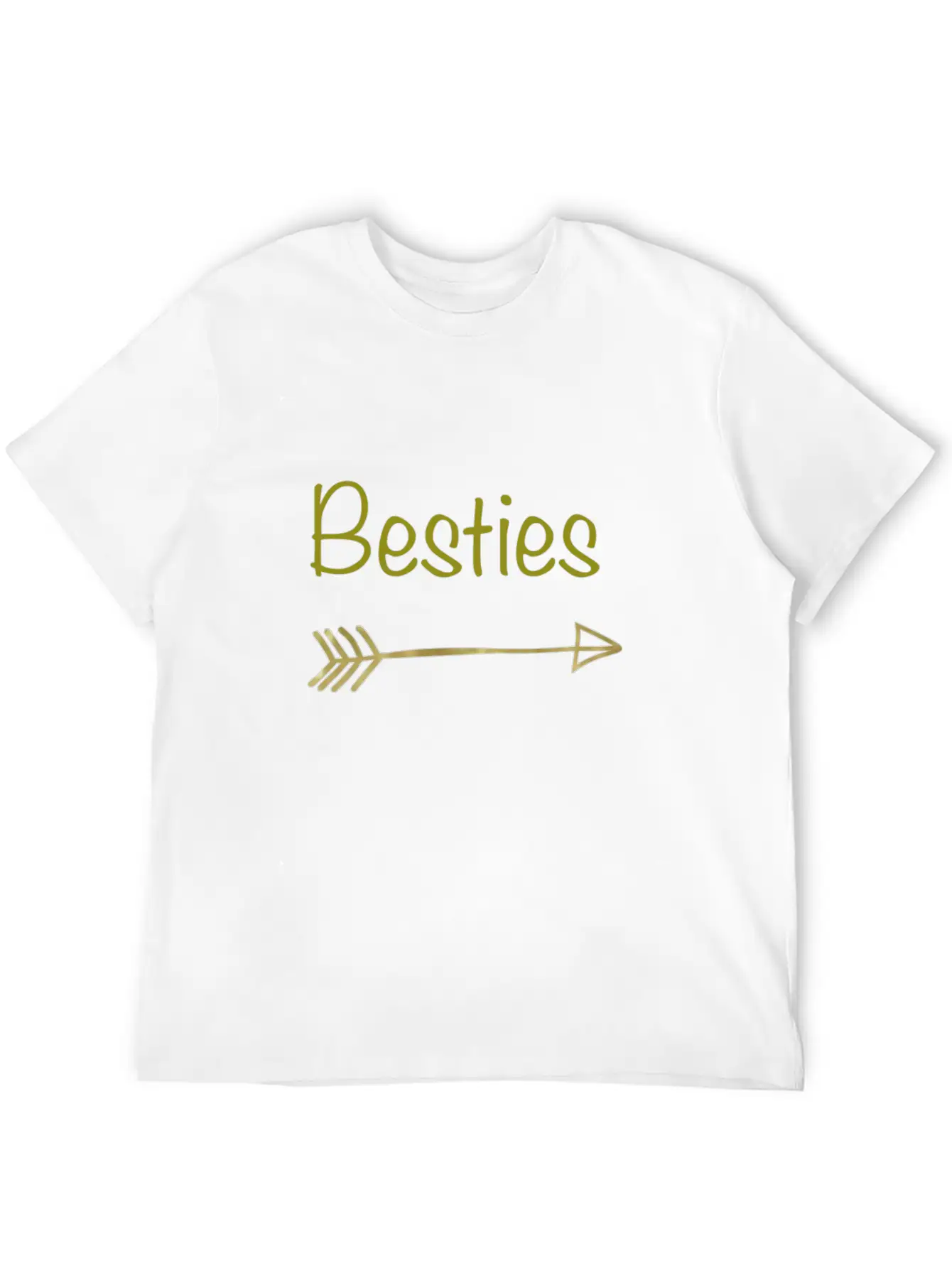 Besties Gold Arrow Right😋 Unisex Short Sleeve Soft Cotton T-Shirt – Casual Everyday Wear