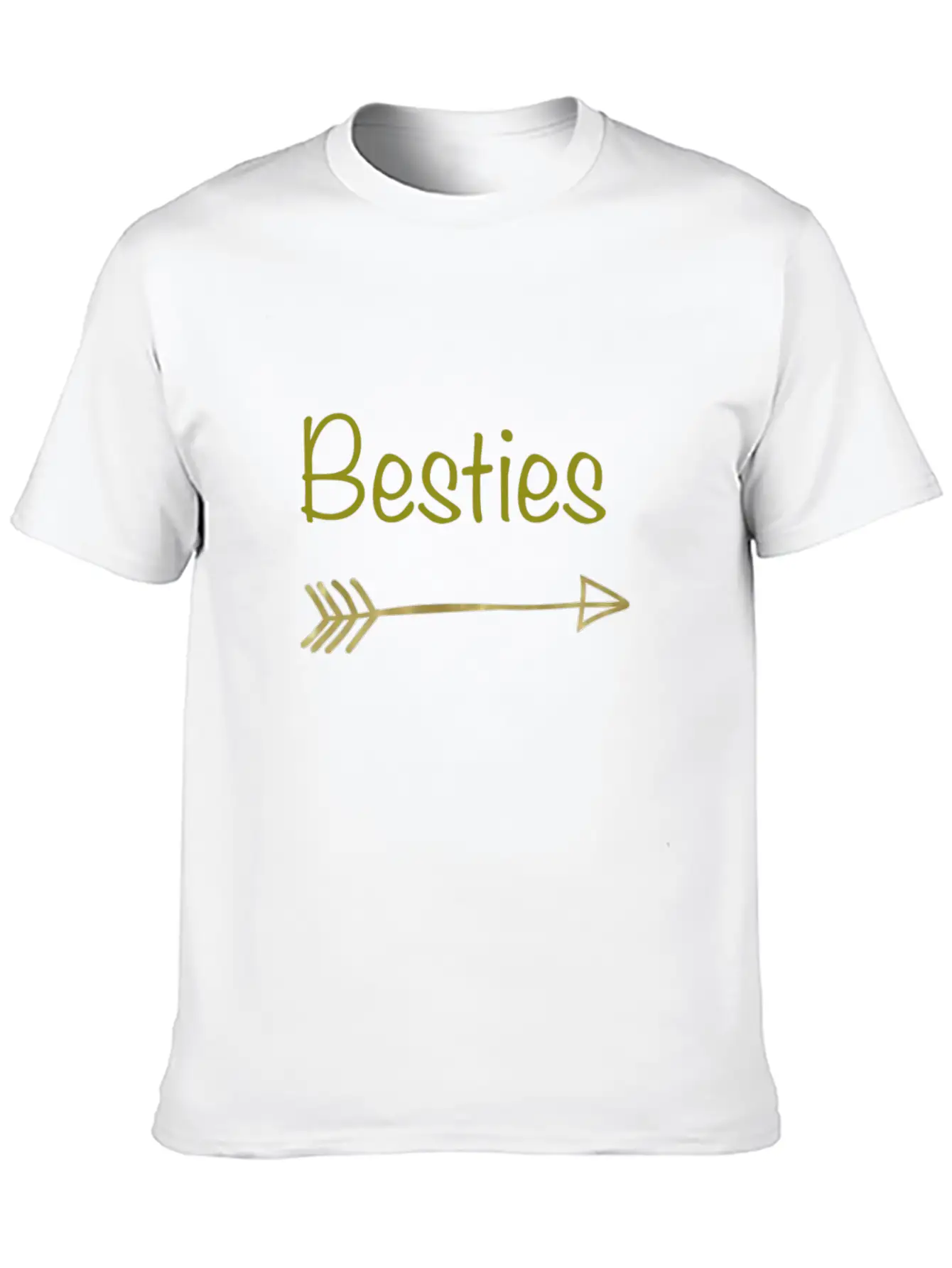 Besties Gold Arrow Right😋 Unisex Short Sleeve Soft Cotton T-Shirt – Casual Everyday Wear