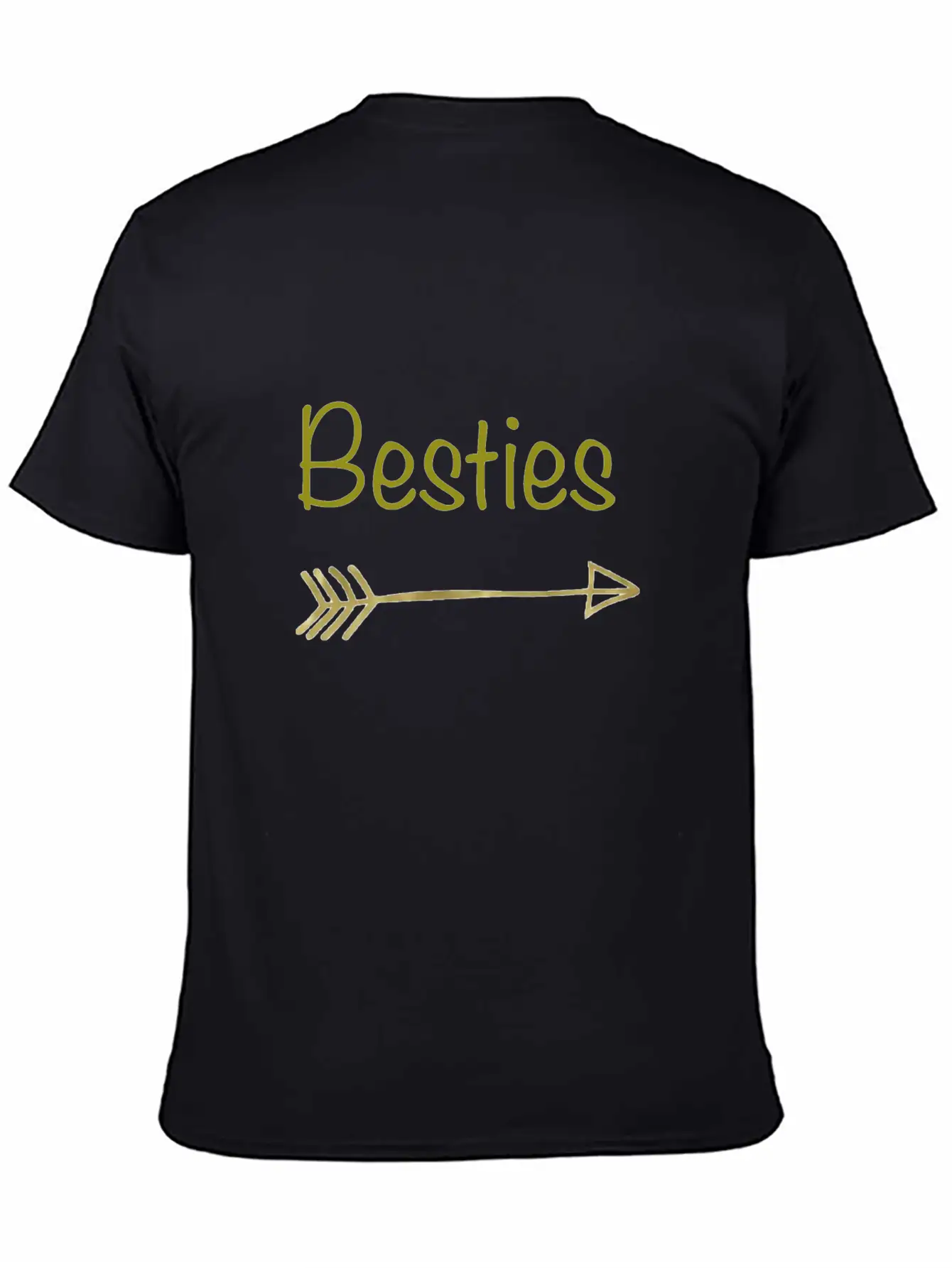 Besties Gold Arrow Right😋 Unisex Short Sleeve Soft Cotton T-Shirt – Casual Everyday Wear