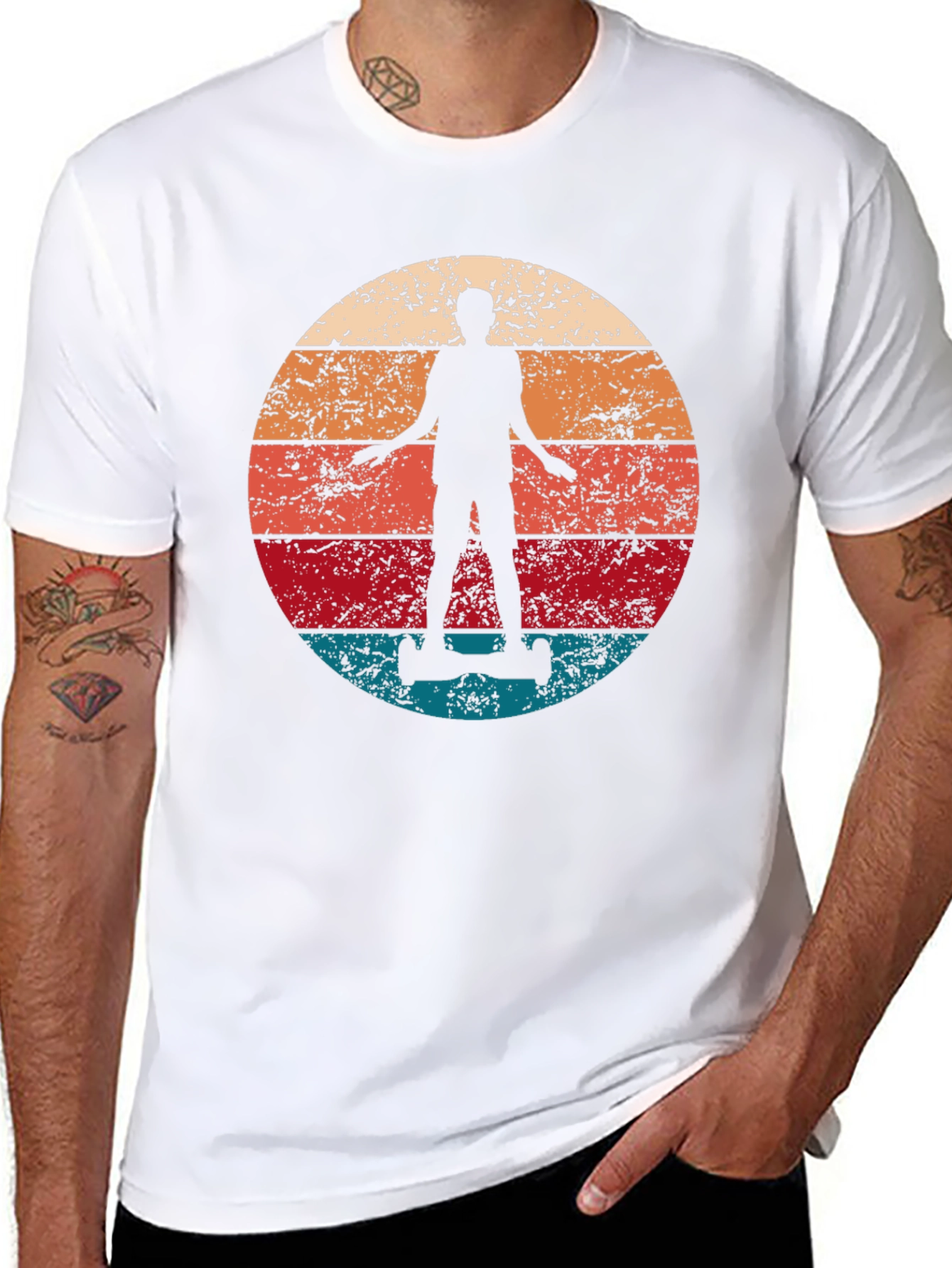 Retro Sunset Hoverboard T-Shirt
