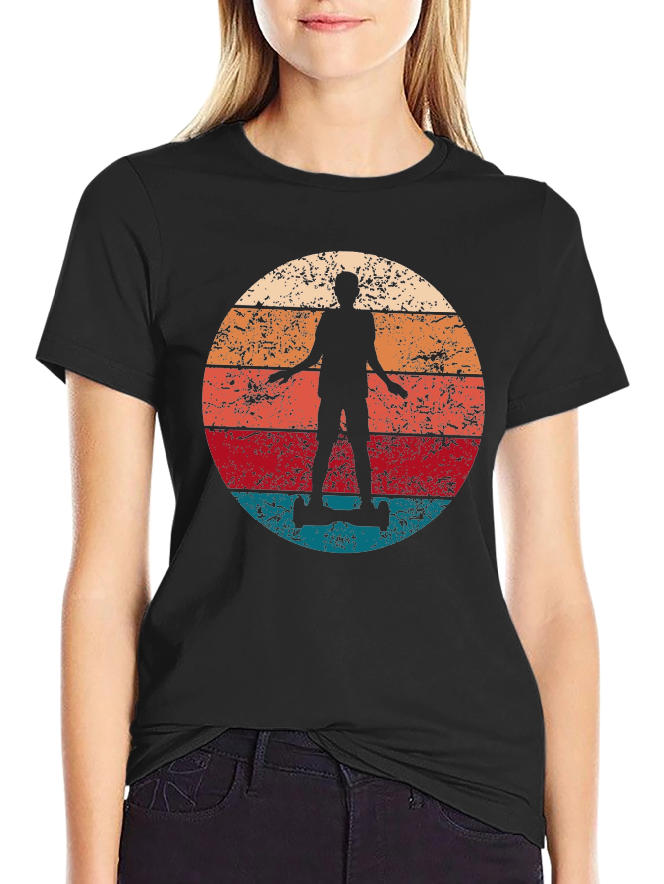 Retro Sunset Hoverboard T-Shirt