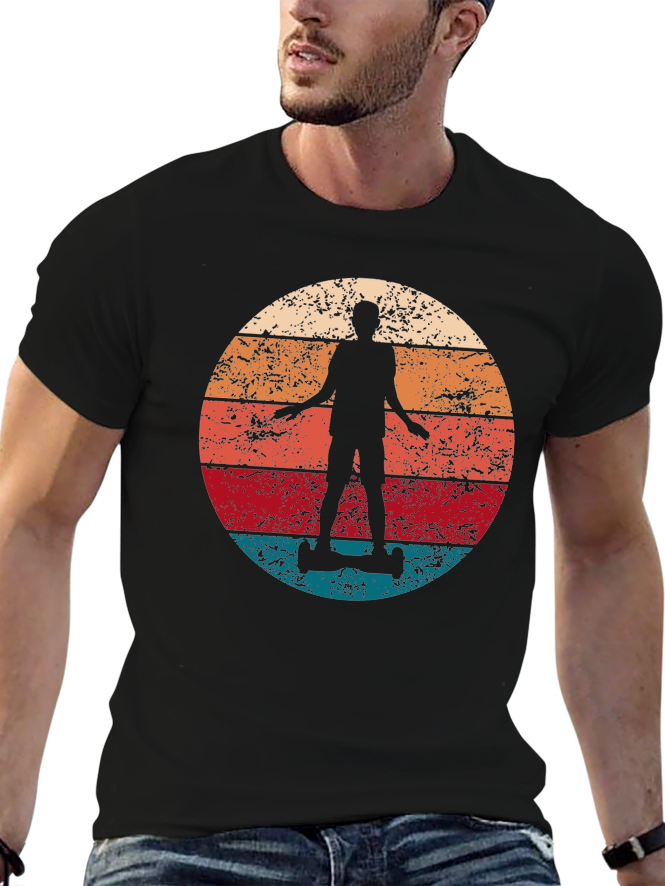 Retro Sunset Hoverboard T-Shirt