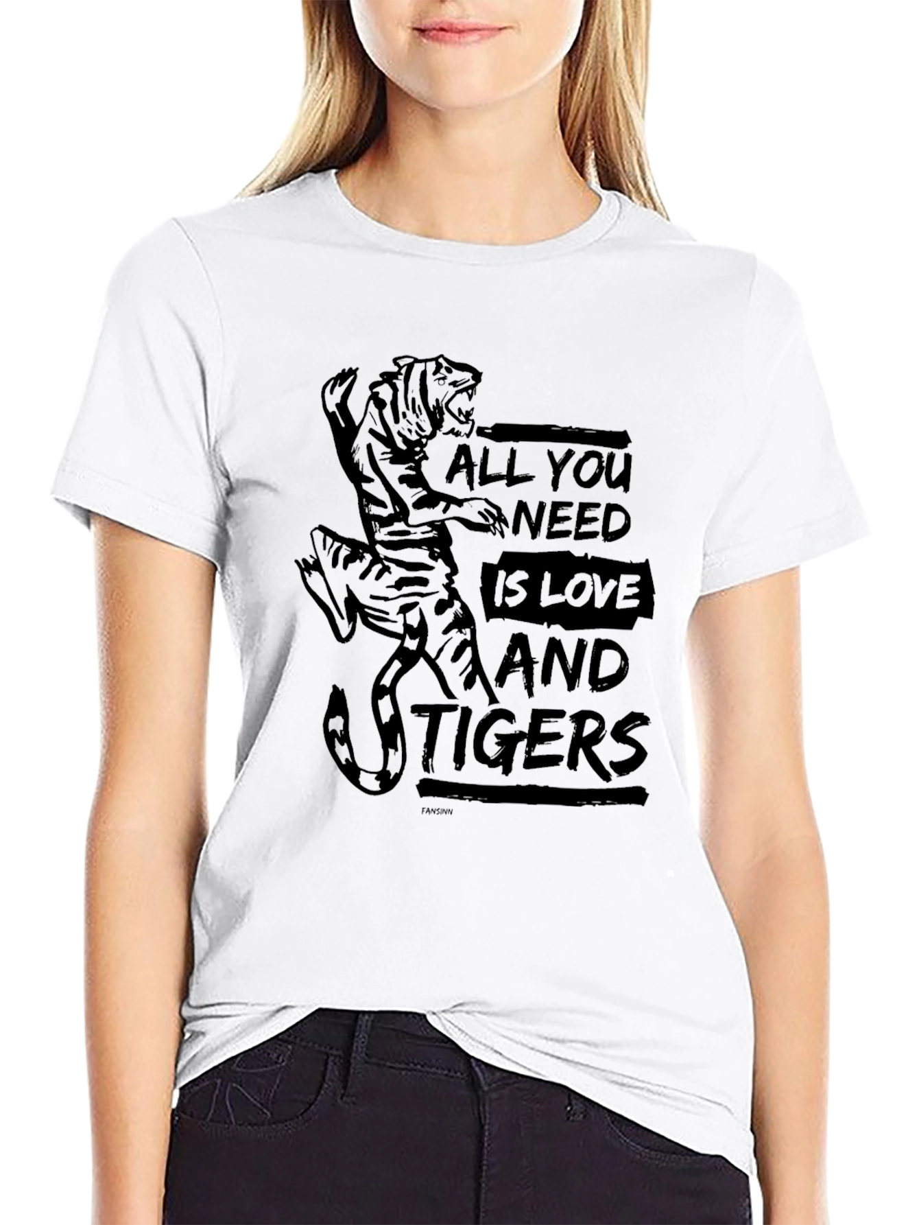 All You Need Is Love And Tigers Black T-Shirt