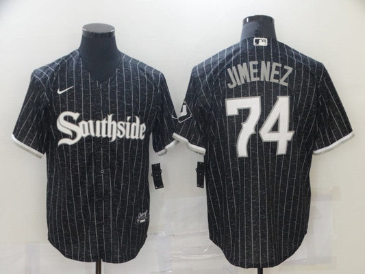 Men's Chicago White Sox Eloy Jimenez #74 Black Replica Player Jerseys