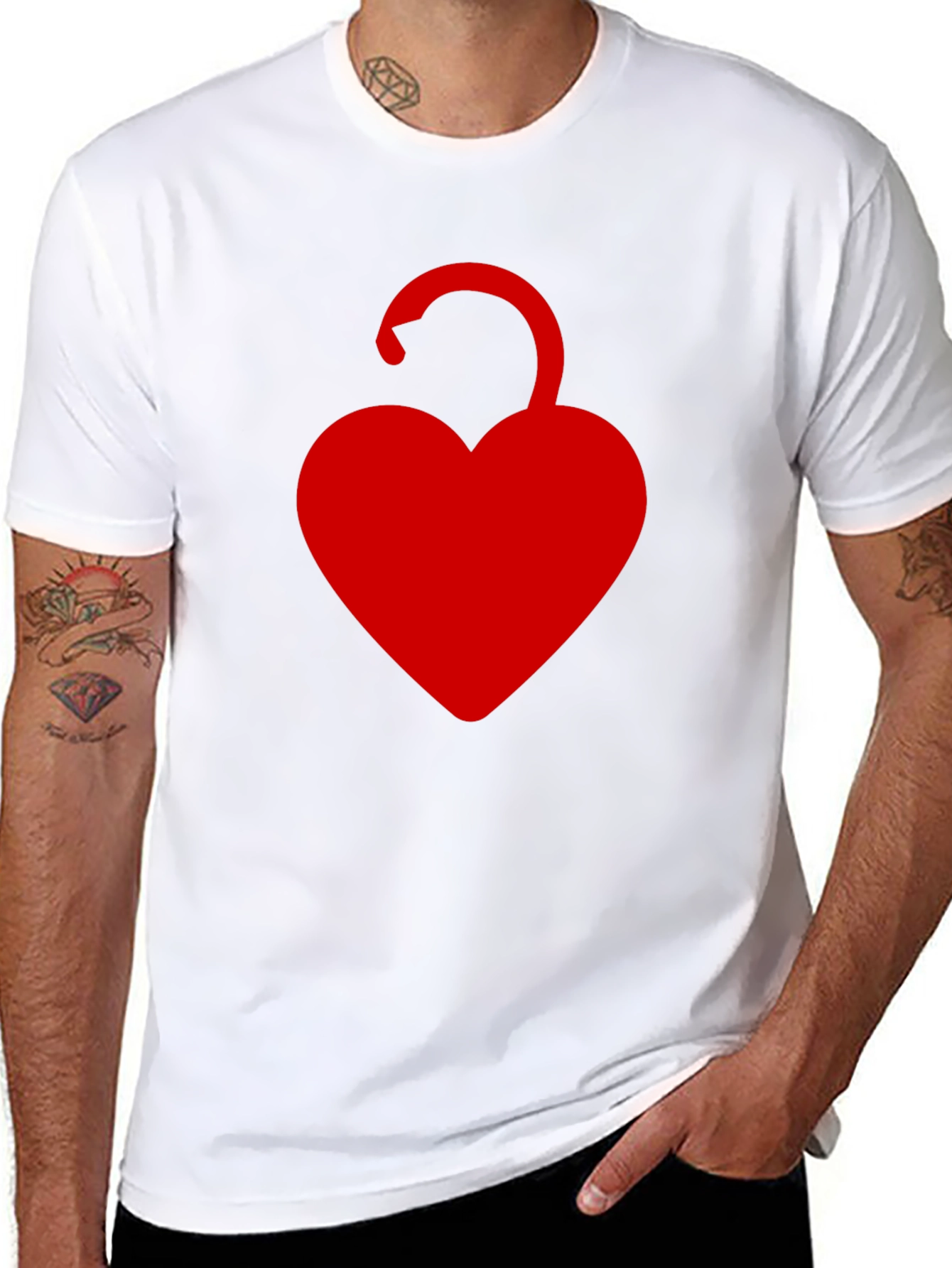 Heart Lock Graphic T-Shirt - Black