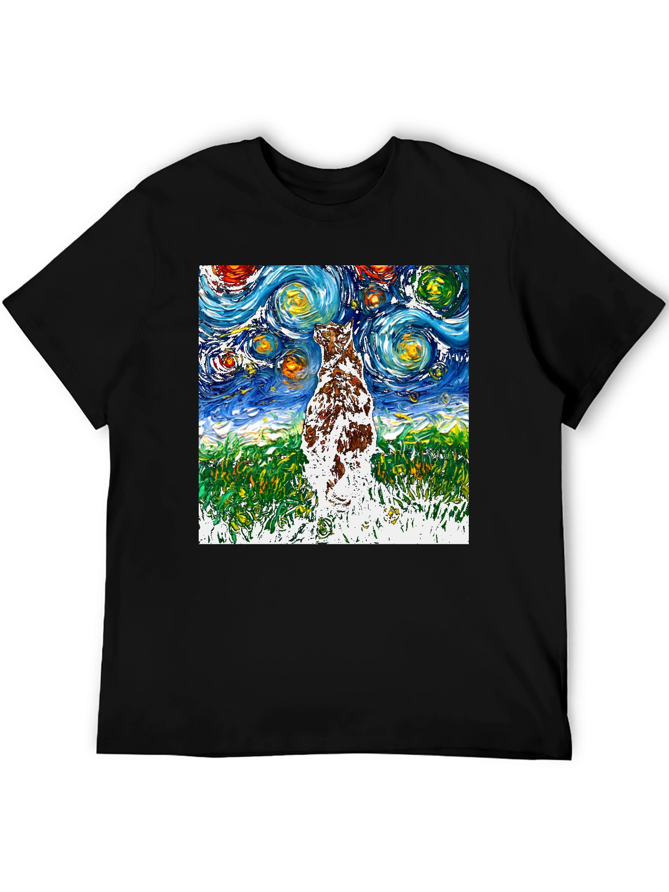Starry Night Dog T-Shirt | Artistic Design