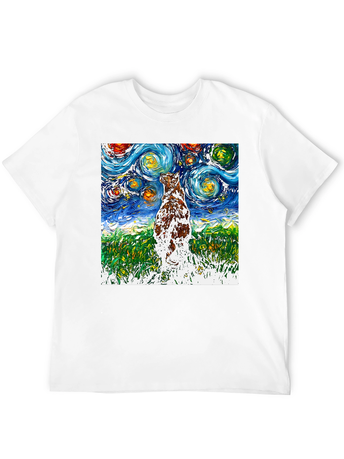 Starry Night Dog T-Shirt | Artistic Design