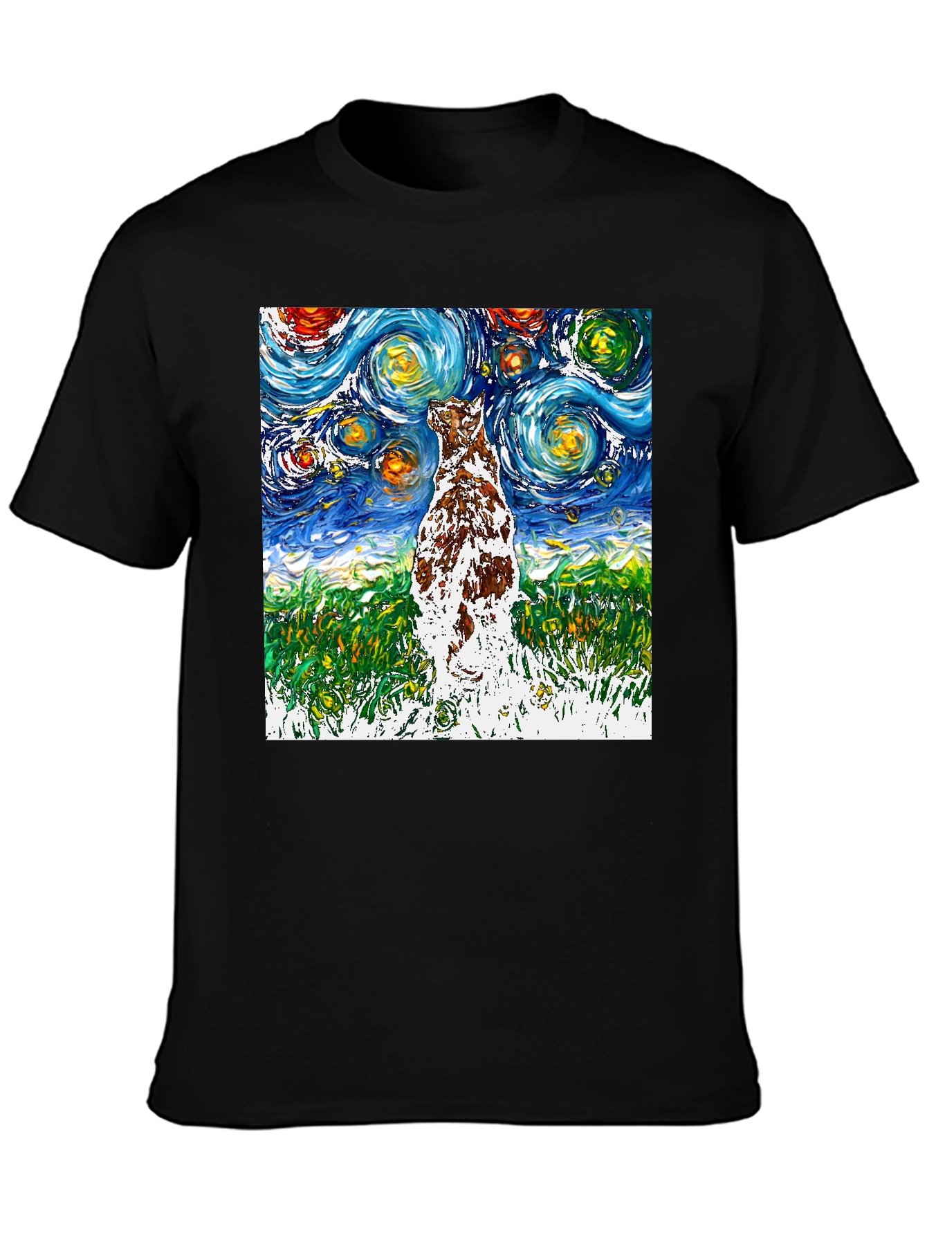 Starry Night Dog T-Shirt | Artistic Design