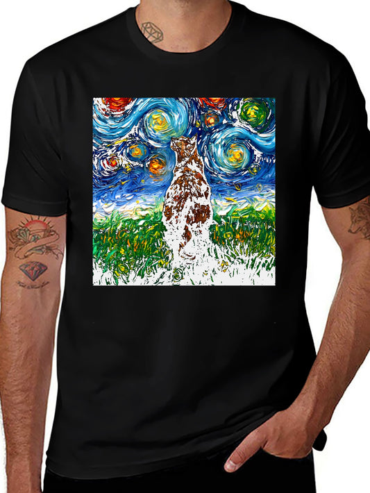 Starry Night Dog T-Shirt | Artistic Design