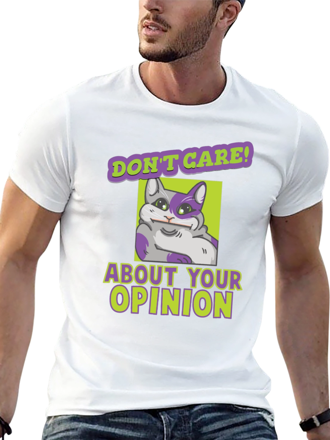 Dont Care Cat Graphic Tee