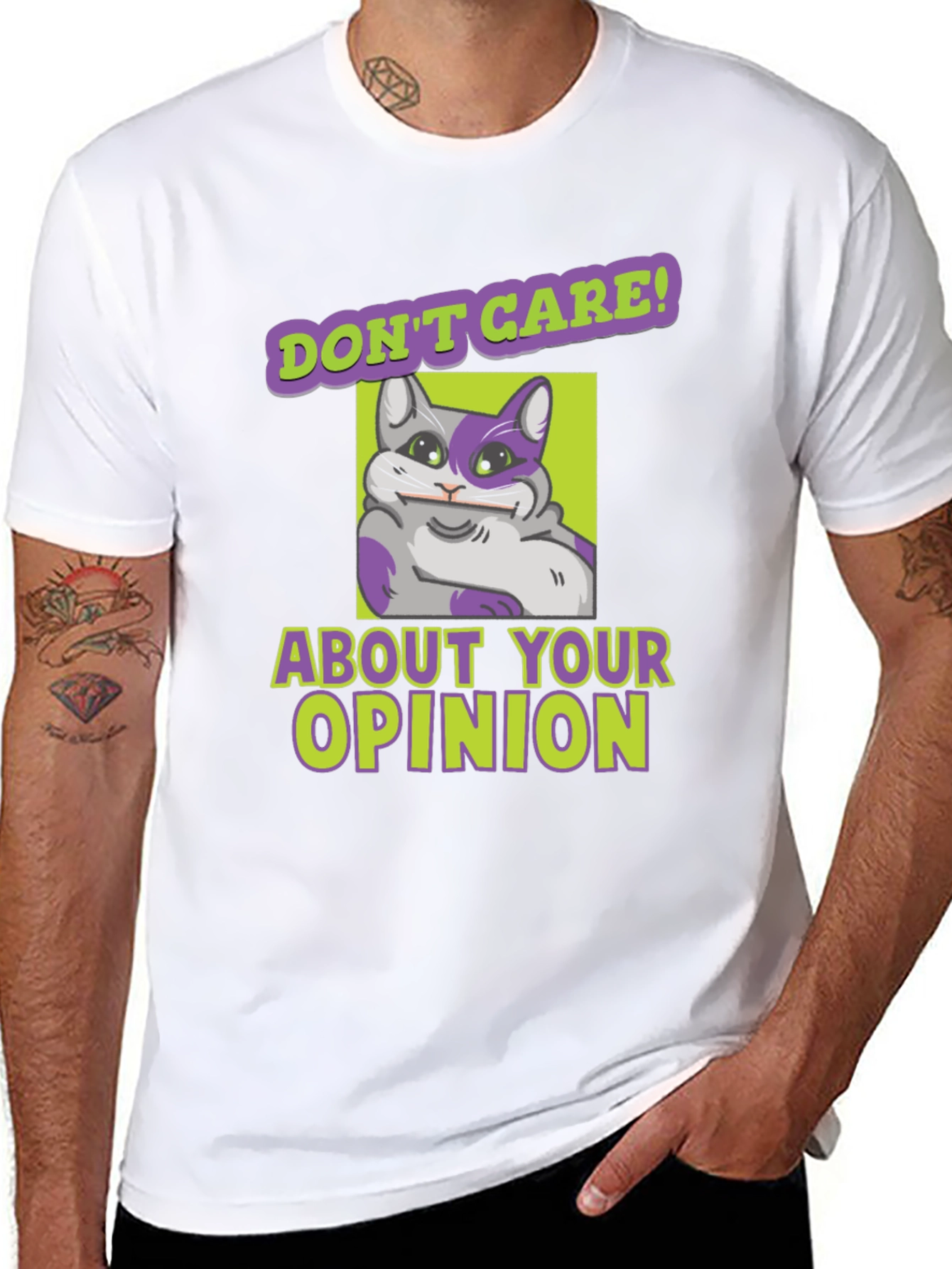 Dont Care Cat Graphic Tee