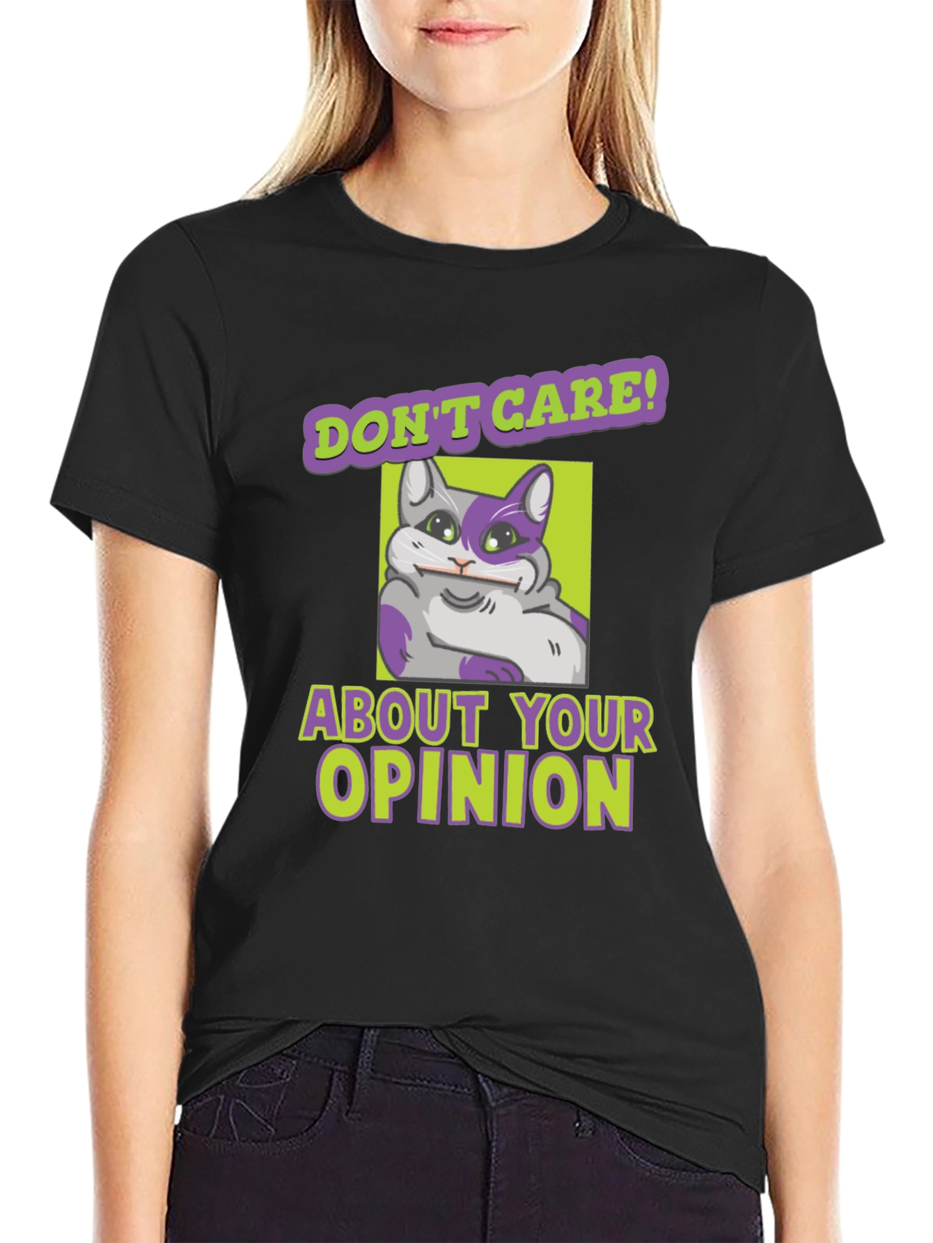 Dont Care Cat Graphic Tee