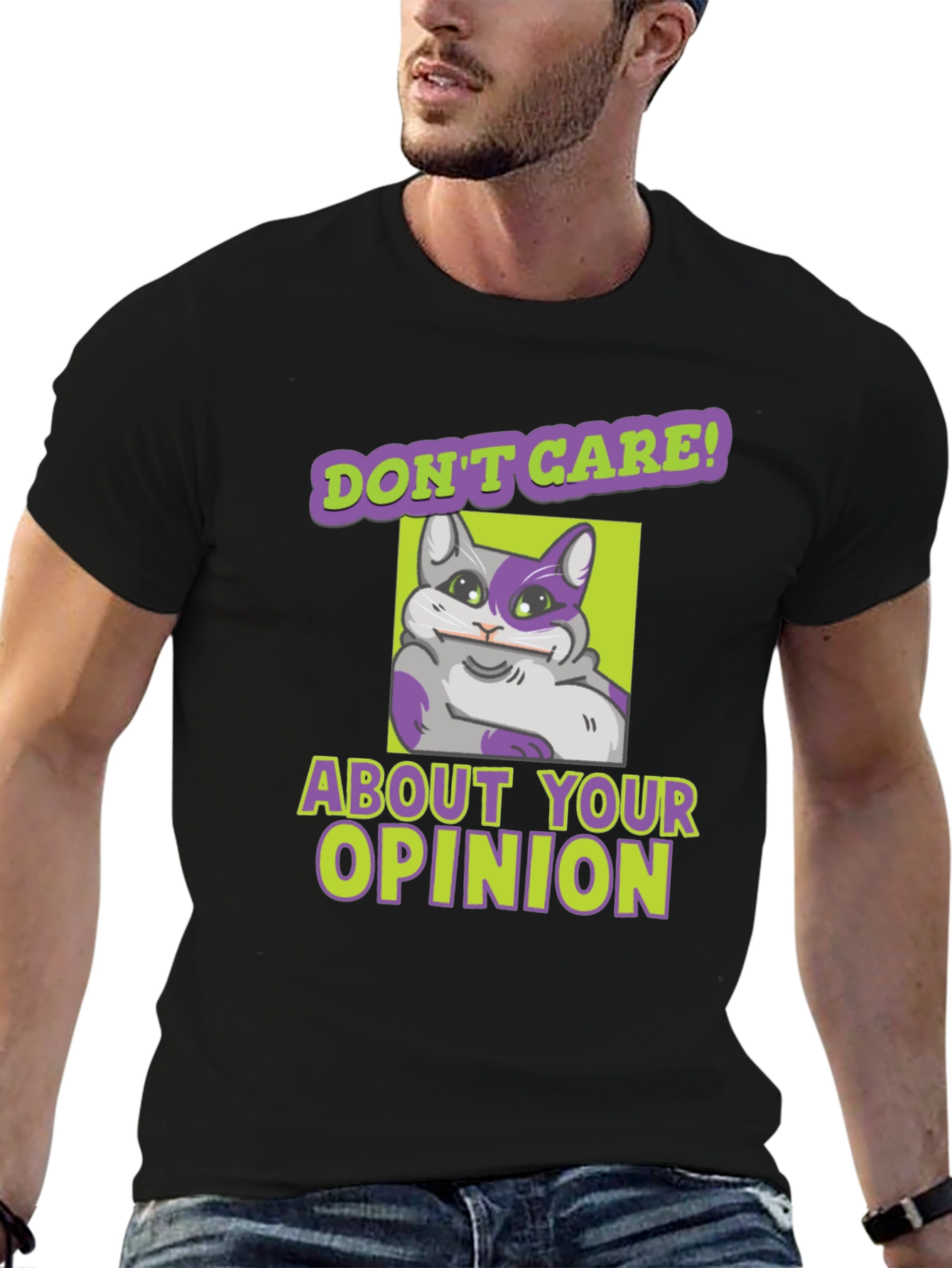 Dont Care Cat Graphic Tee
