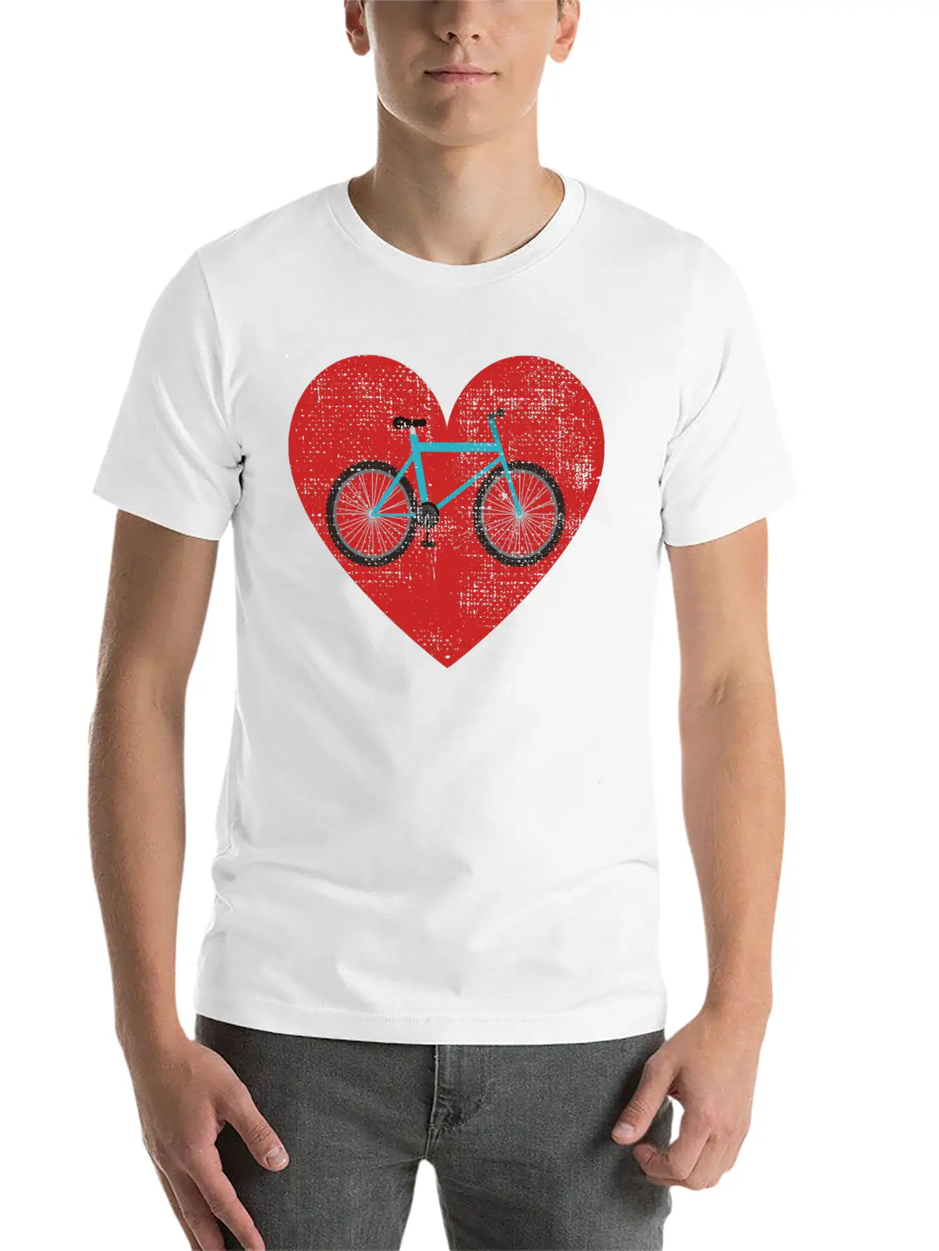 Bicycle Heart Love For Cycling Bicycle Riding Stylish Everyday T-Shirt – Unisex Basic Cotton Tee