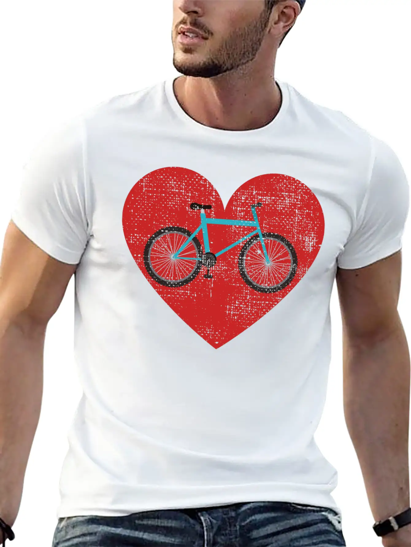 Bicycle Heart Love For Cycling Bicycle Riding Stylish Everyday T-Shirt – Unisex Basic Cotton Tee