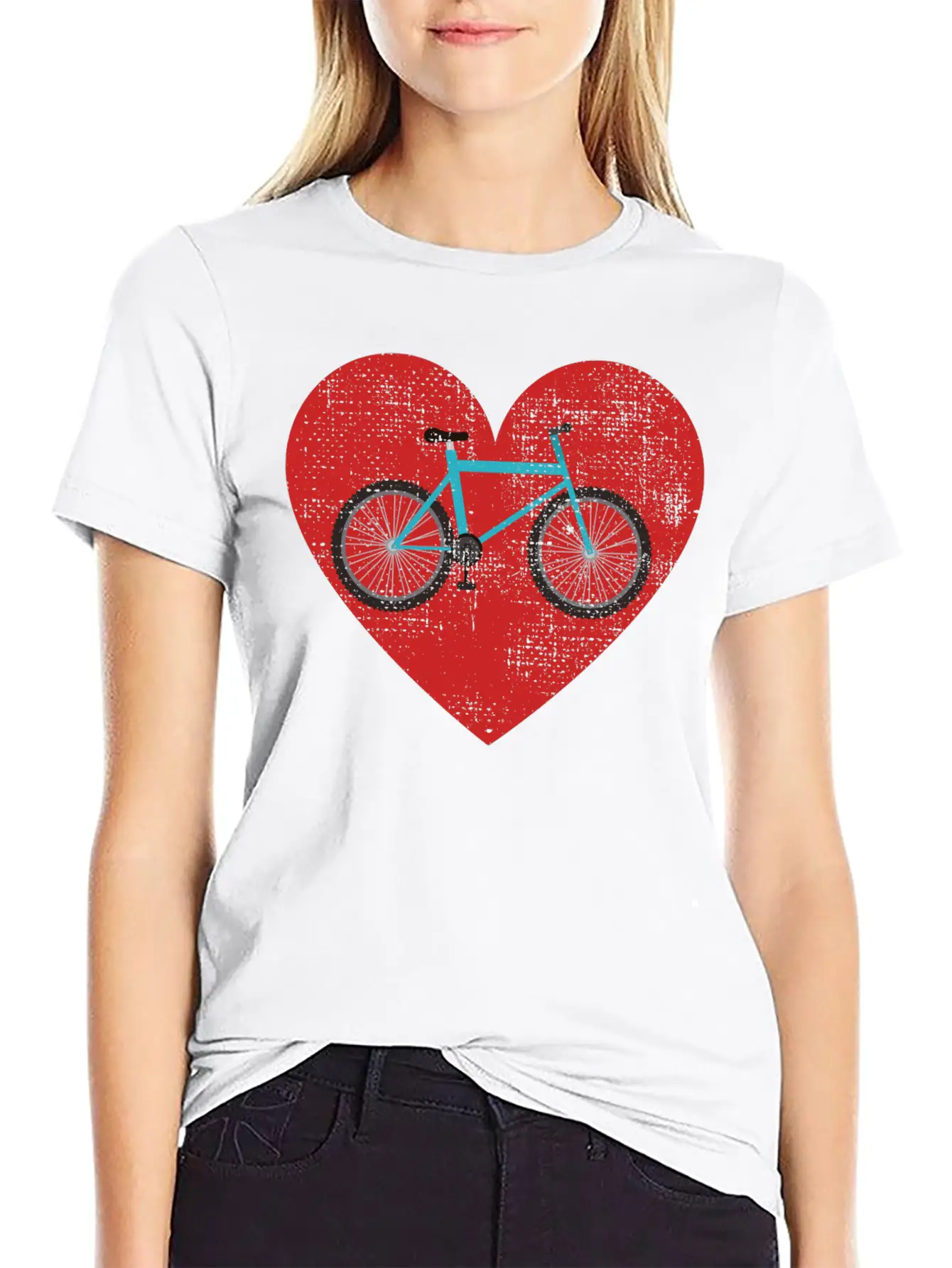 Bicycle Heart Love For Cycling Bicycle Riding Stylish Everyday T-Shirt – Unisex Basic Cotton Tee