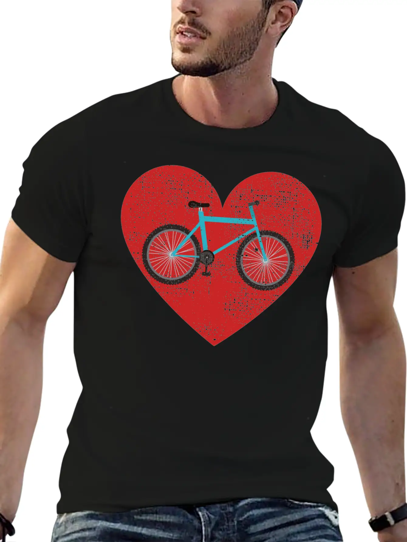 Bicycle Heart Love For Cycling Bicycle Riding Stylish Everyday T-Shirt – Unisex Basic Cotton Tee