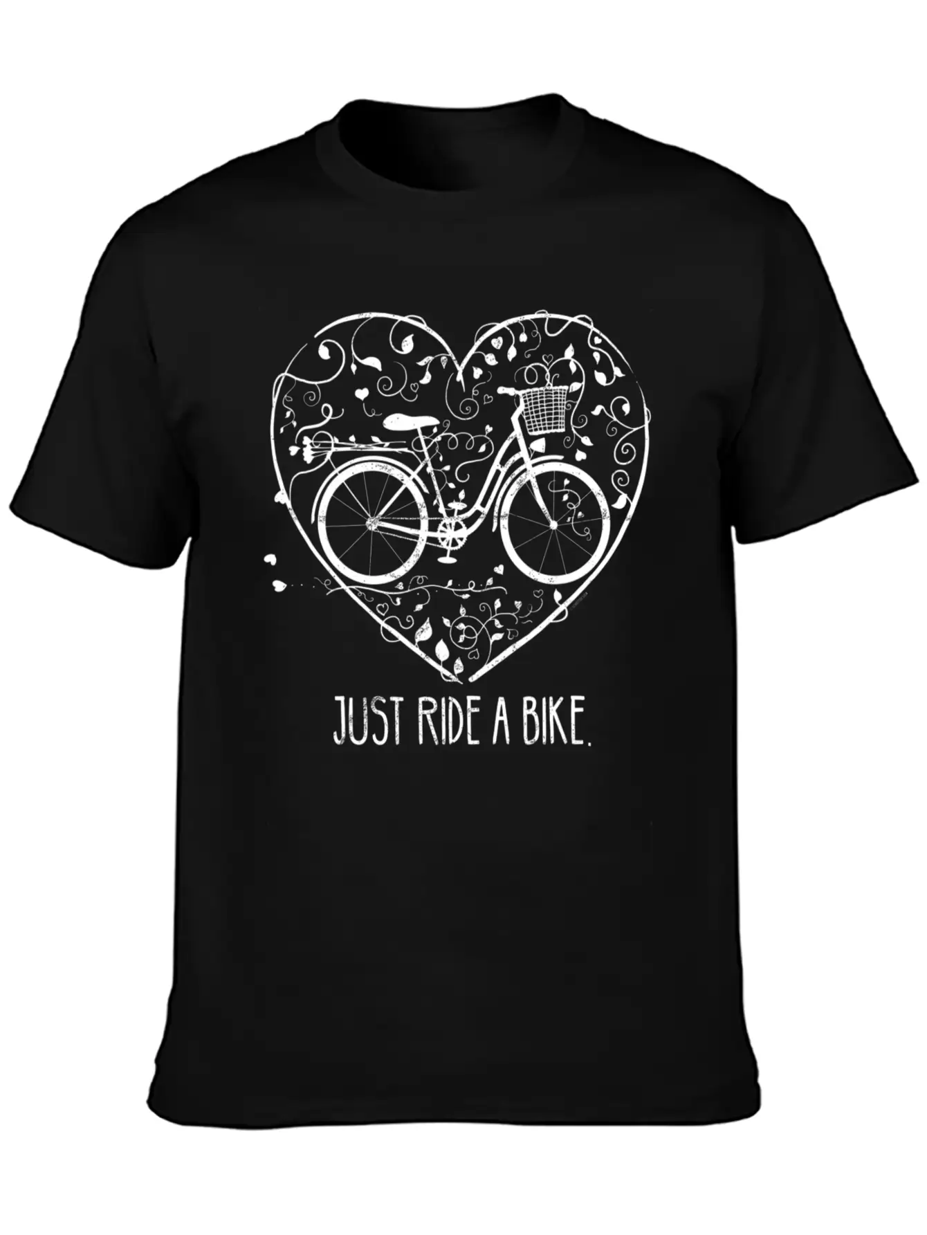 Bicycle Motive Retro Heart Climate Slogan TShirt Relaxed Everyday Tee – Lightweight And Durable Cotton