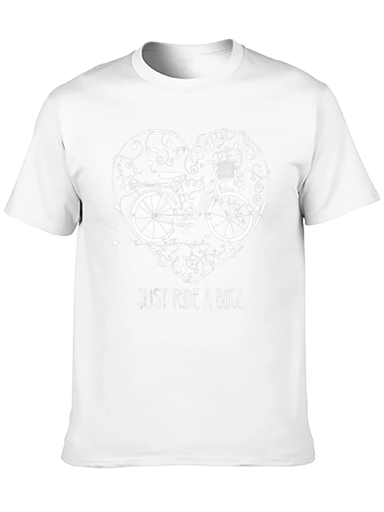 Bicycle Motive Retro Heart Climate Slogan TShirt Relaxed Everyday Tee – Lightweight And Durable Cotton