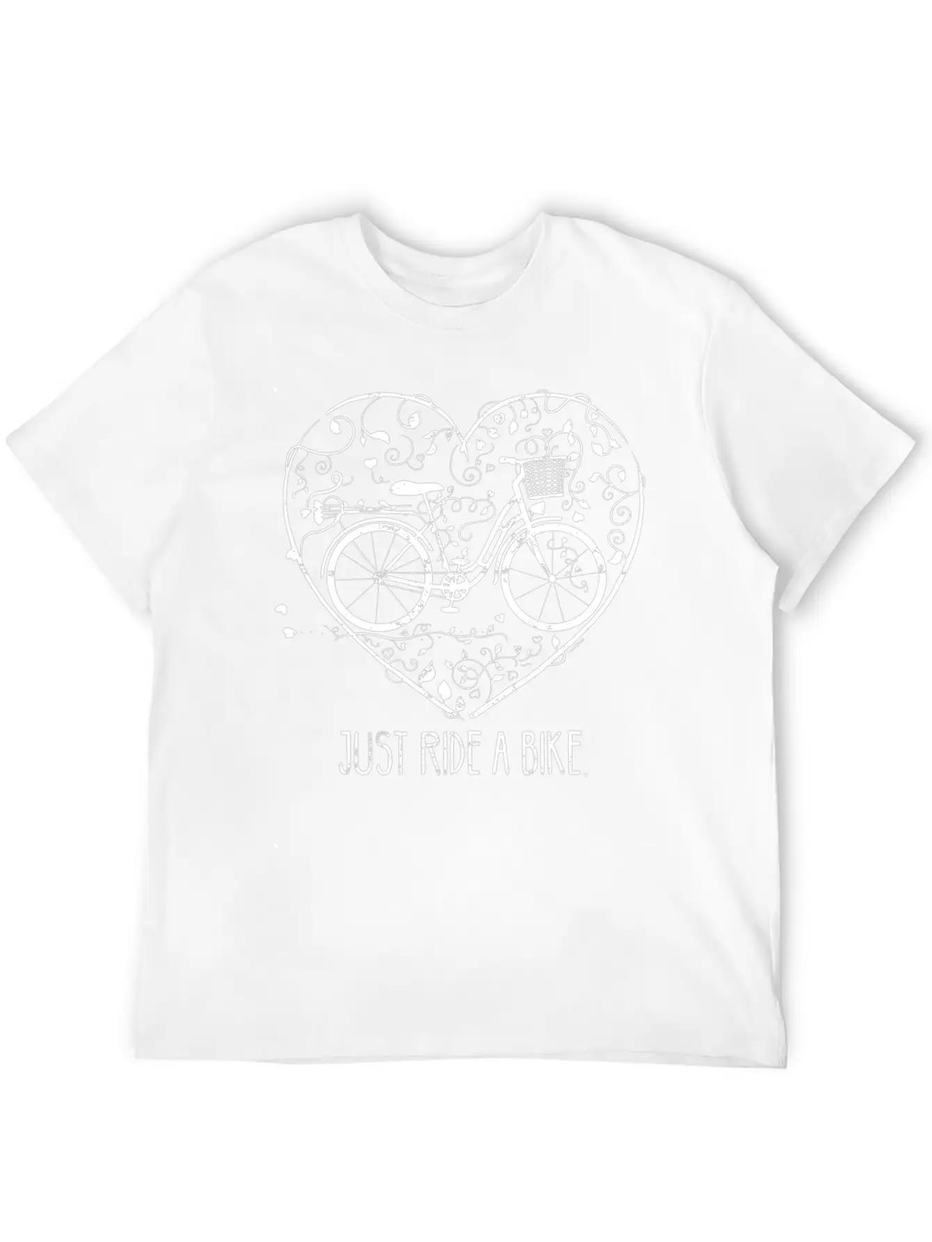 Bicycle Motive Retro Heart Climate Slogan TShirt Relaxed Everyday Tee – Lightweight And Durable Cotton