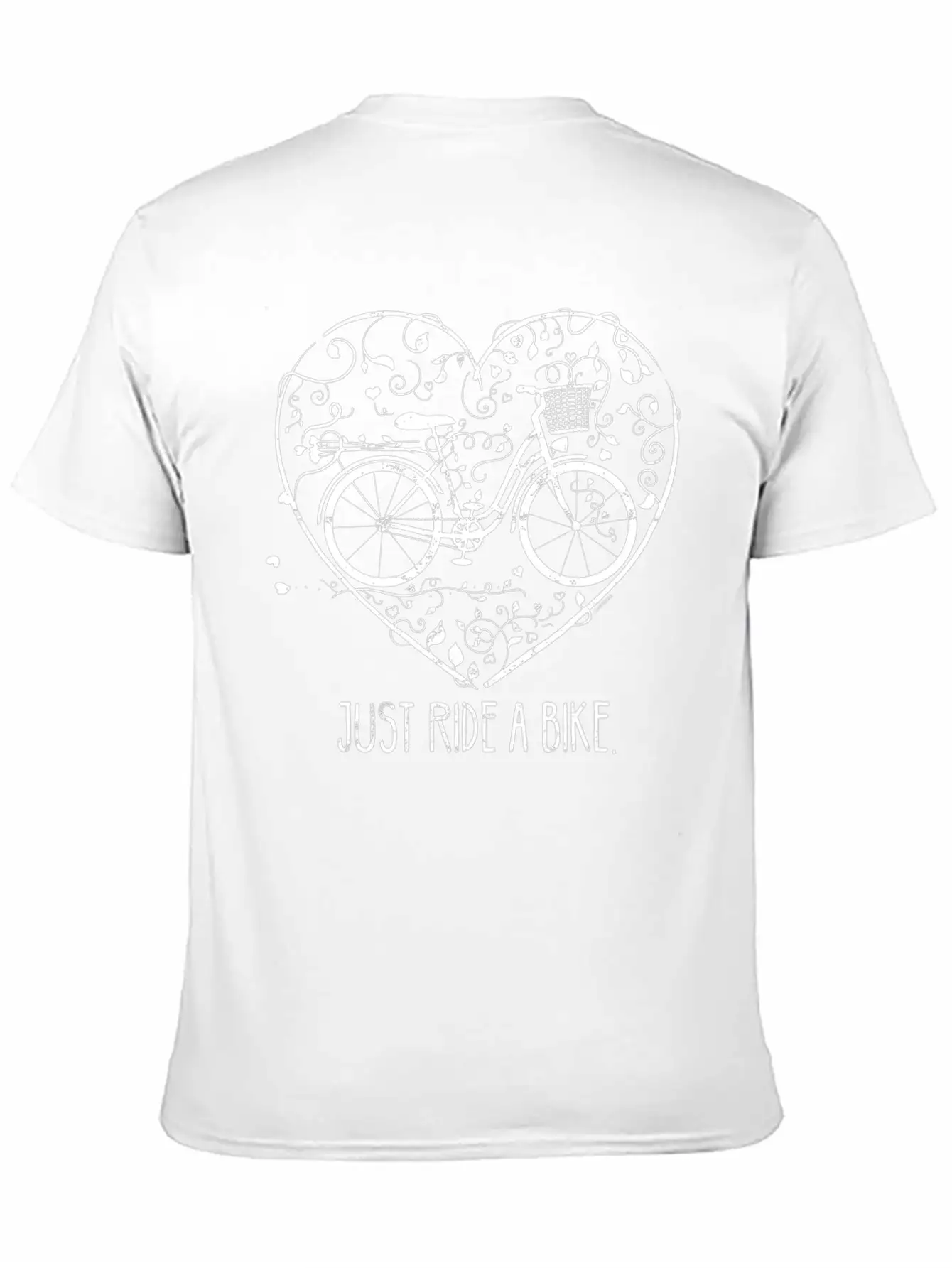 Bicycle Motive Retro Heart Climate Slogan TShirt Relaxed Everyday Tee – Lightweight And Durable Cotton