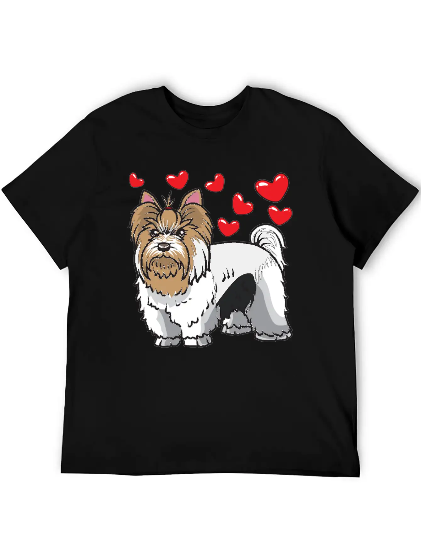 Biewer Yorkshire Terrier Dogs Unisex Short Sleeve Soft Cotton T-Shirt – Casual Everyday Wear