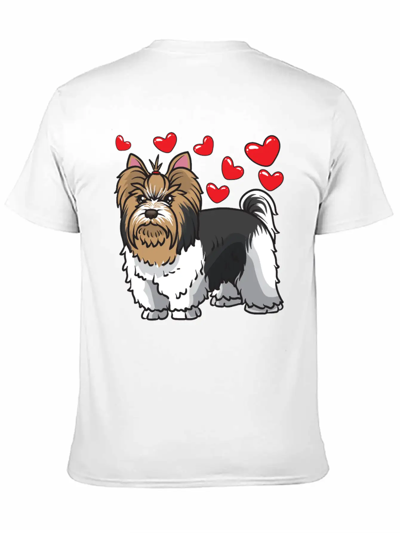 Biewer Yorkshire Terrier Dogs Unisex Short Sleeve Soft Cotton T-Shirt – Casual Everyday Wear
