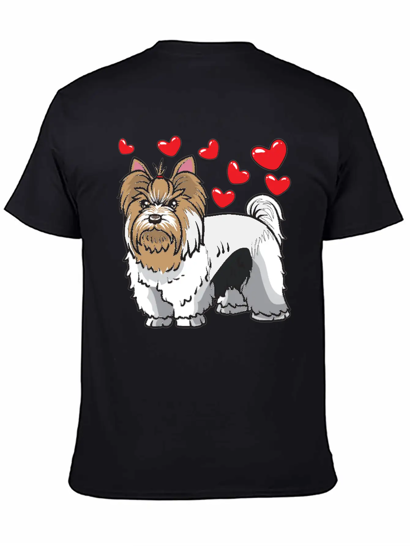 Biewer Yorkshire Terrier Dogs Unisex Short Sleeve Soft Cotton T-Shirt – Casual Everyday Wear