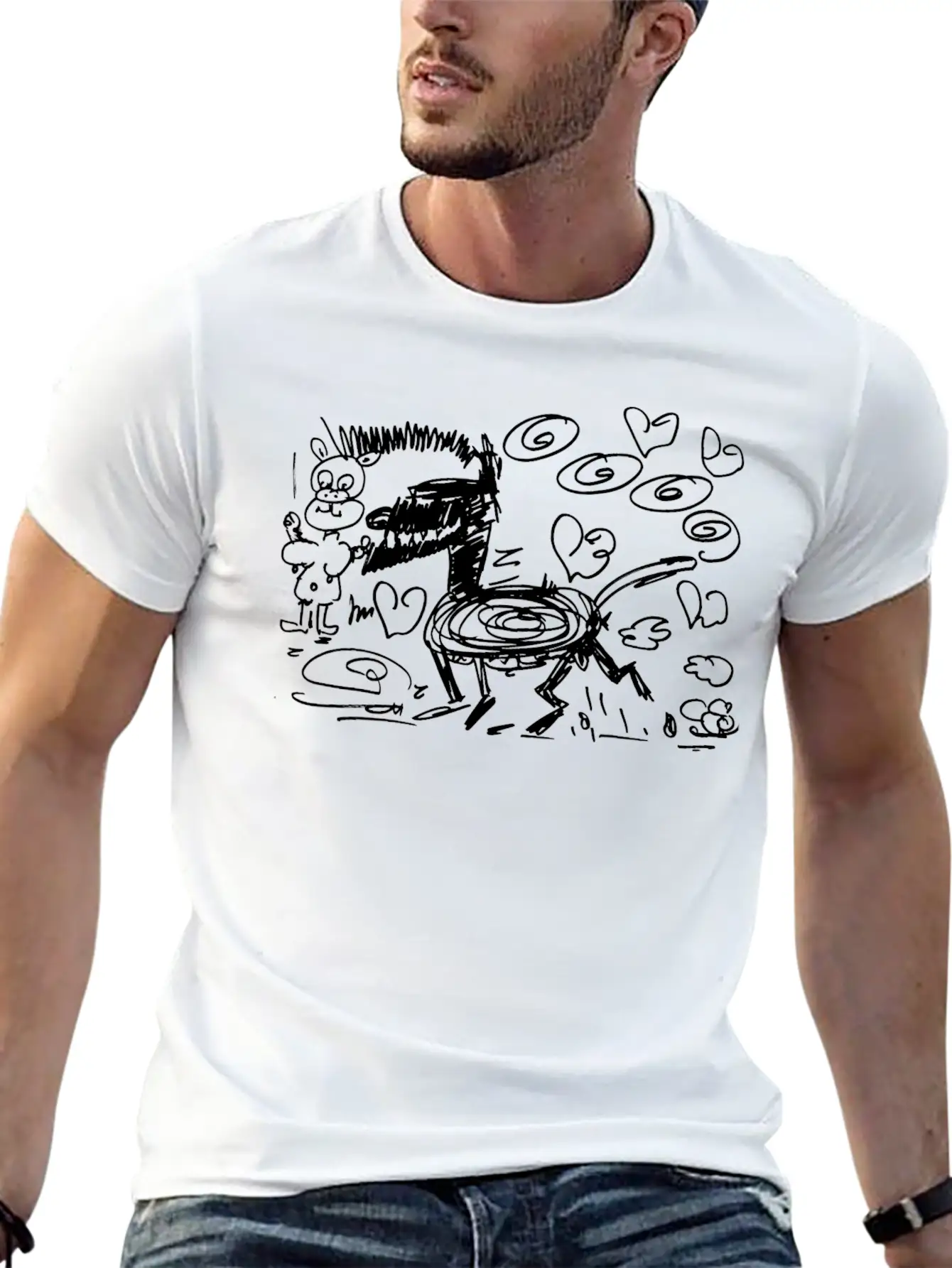 Big Bad Wolf Pig Love Gift Comfortable Minimalist Graphic Tee – Summer Style Essential