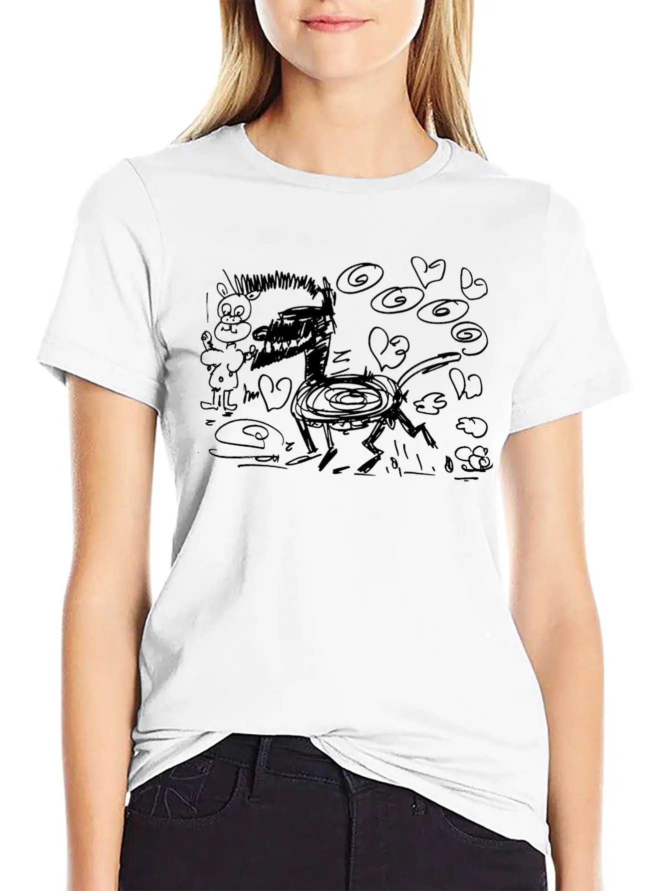 Big Bad Wolf Pig Love Gift Comfortable Minimalist Graphic Tee – Summer Style Essential