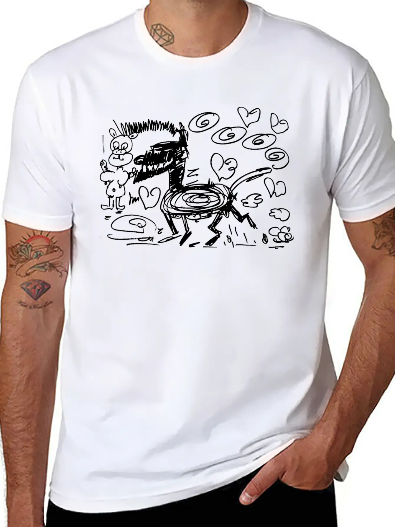 Big Bad Wolf Pig Love Gift Comfortable Minimalist Graphic Tee – Summer Style Essential