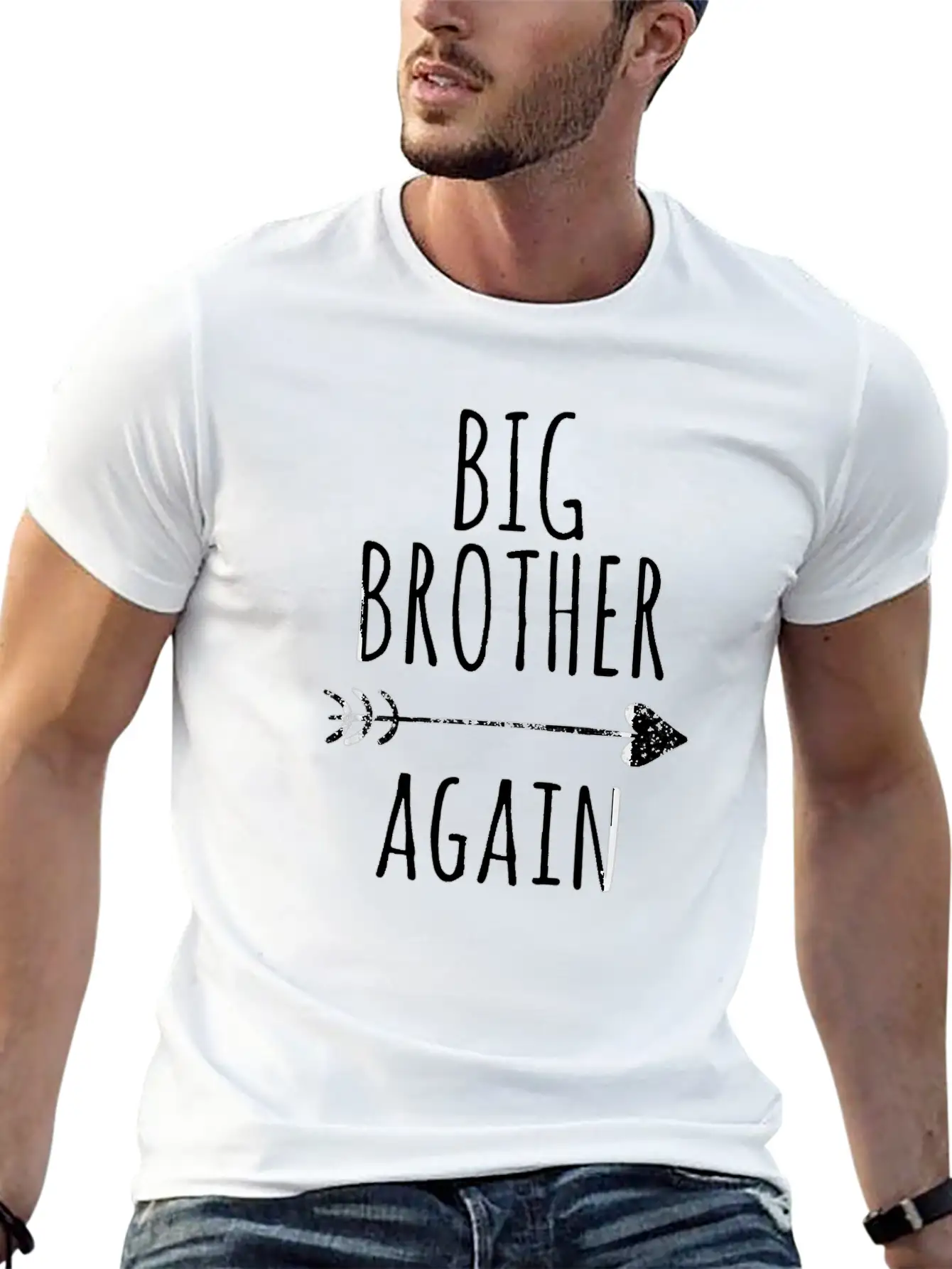 Big Brother Again For Boys With Arrow And He 987 Basic Graphic T-Shirt – Daily Comfort In Soft Cotton