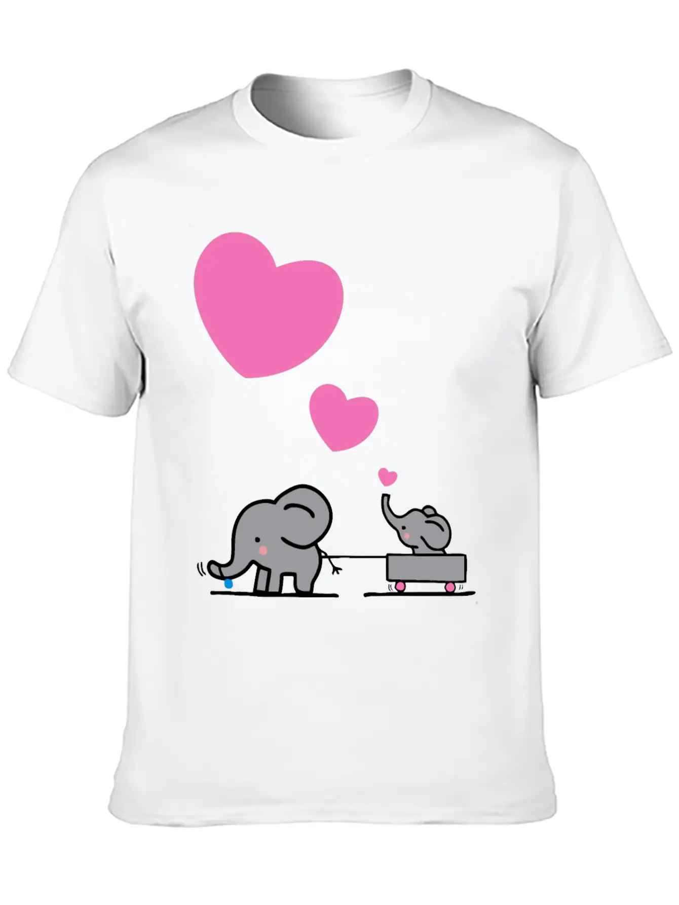 Big Elephant Pulls Small Elephants In A Small Cart Stylish Everyday T-Shirt – Unisex Basic Cotton Tee