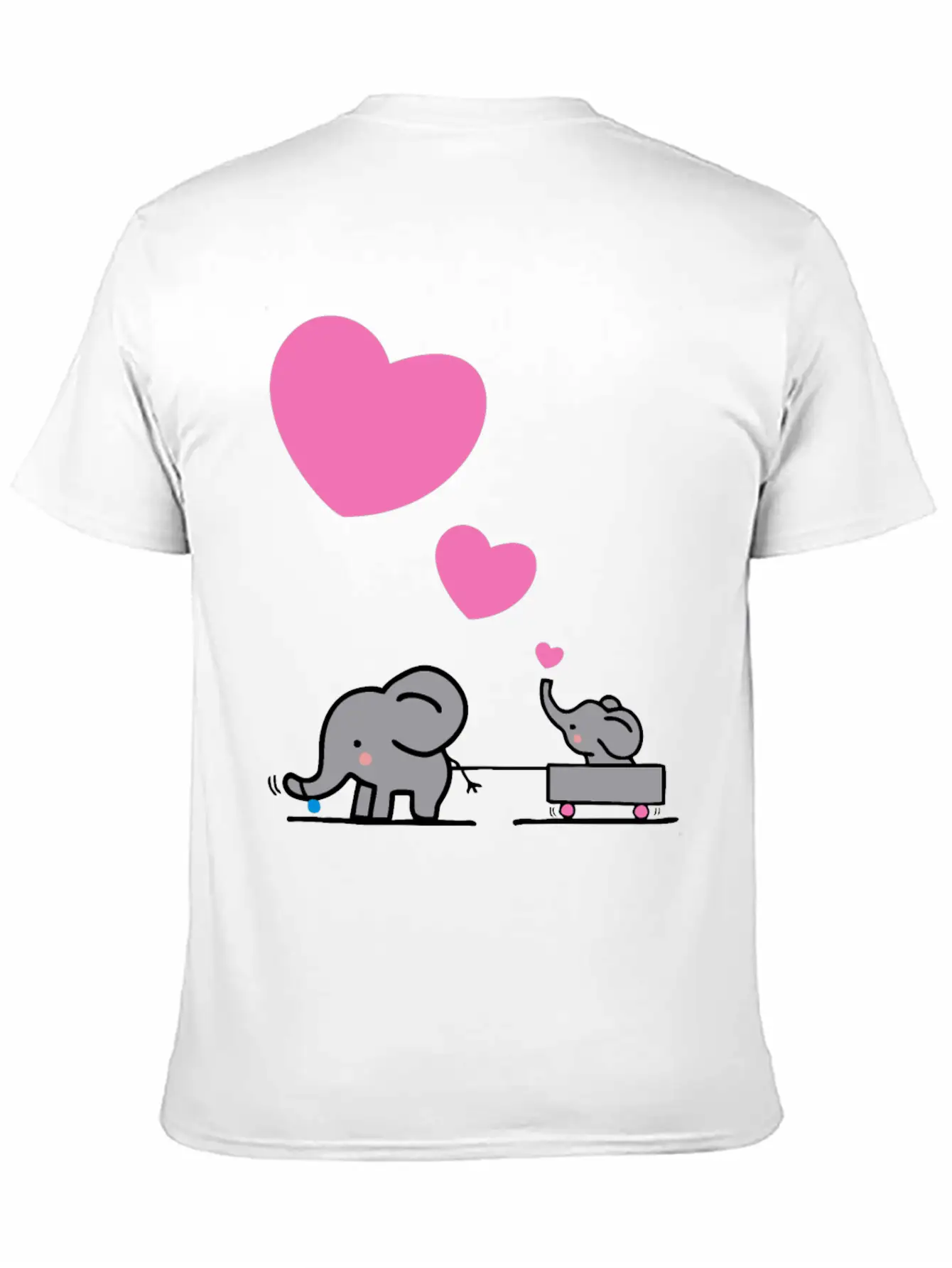 Big Elephant Pulls Small Elephants In A Small Cart Stylish Everyday T-Shirt – Unisex Basic Cotton Tee