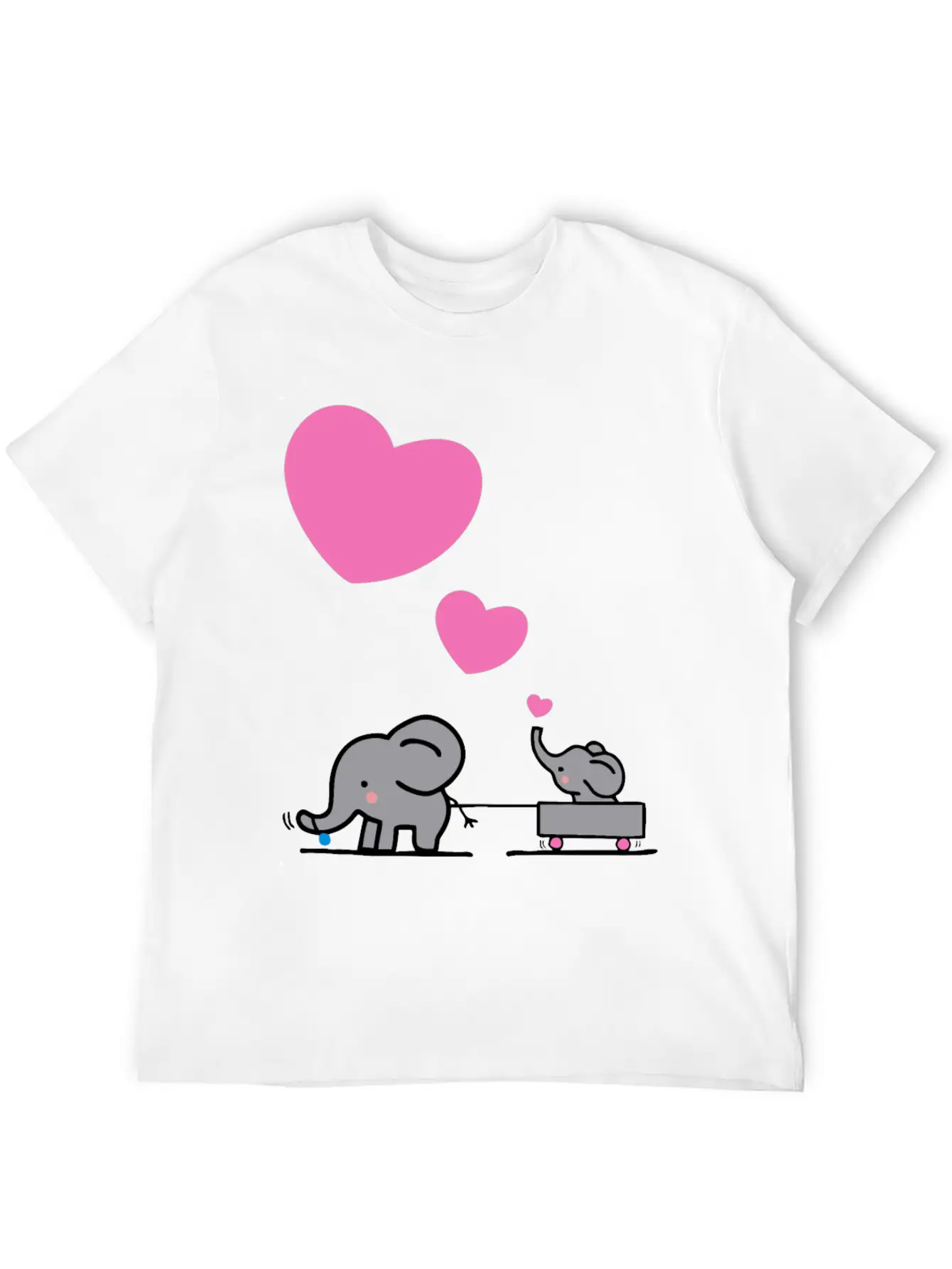 Big Elephant Pulls Small Elephants In A Small Cart Stylish Everyday T-Shirt – Unisex Basic Cotton Tee