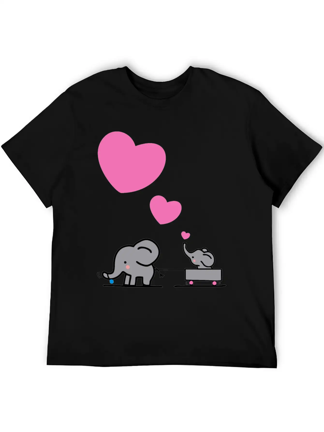 Big Elephant Pulls Small Elephants In A Small Cart Stylish Everyday T-Shirt – Unisex Basic Cotton Tee