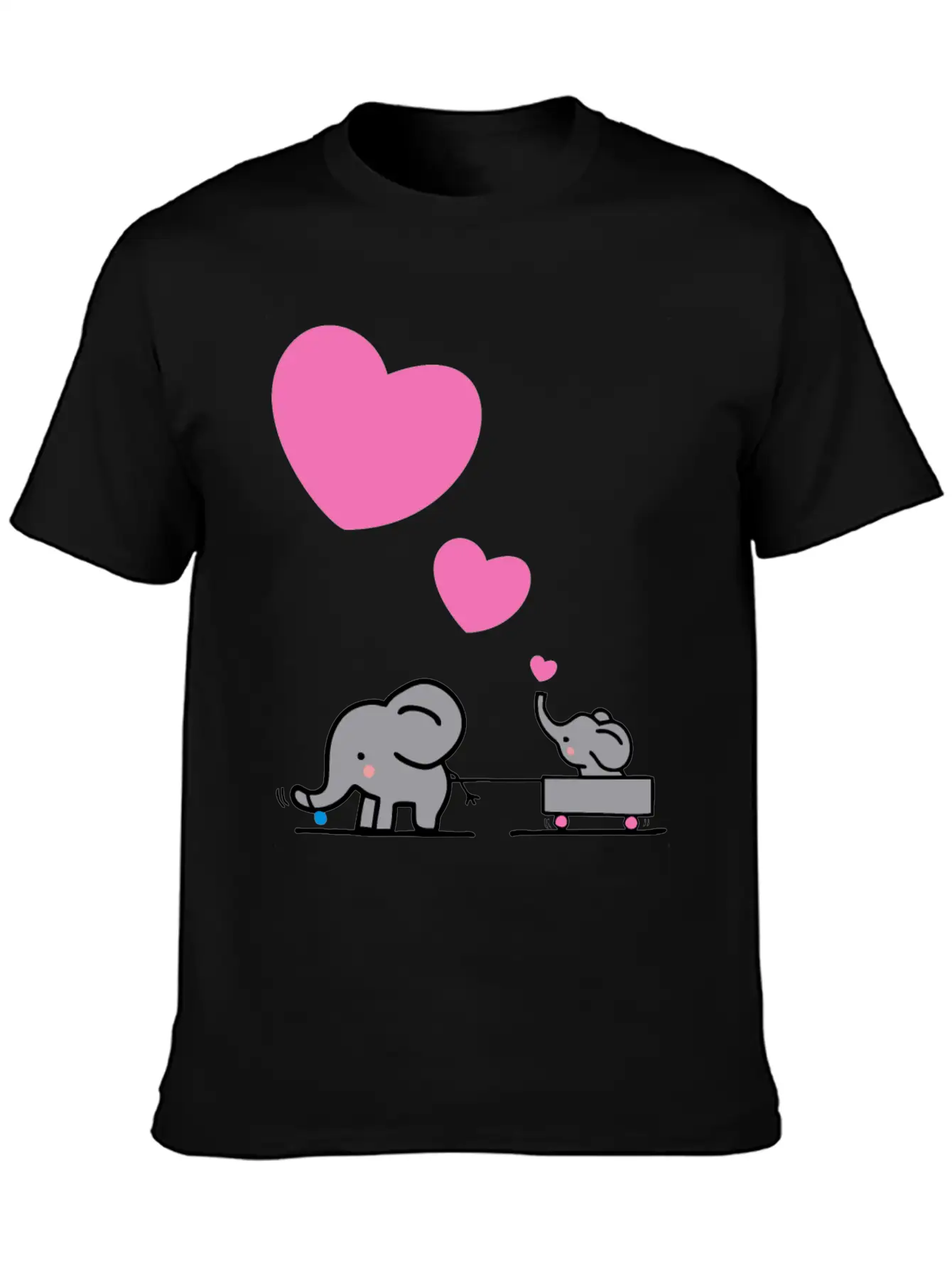 Big Elephant Pulls Small Elephants In A Small Cart Stylish Everyday T-Shirt – Unisex Basic Cotton Tee