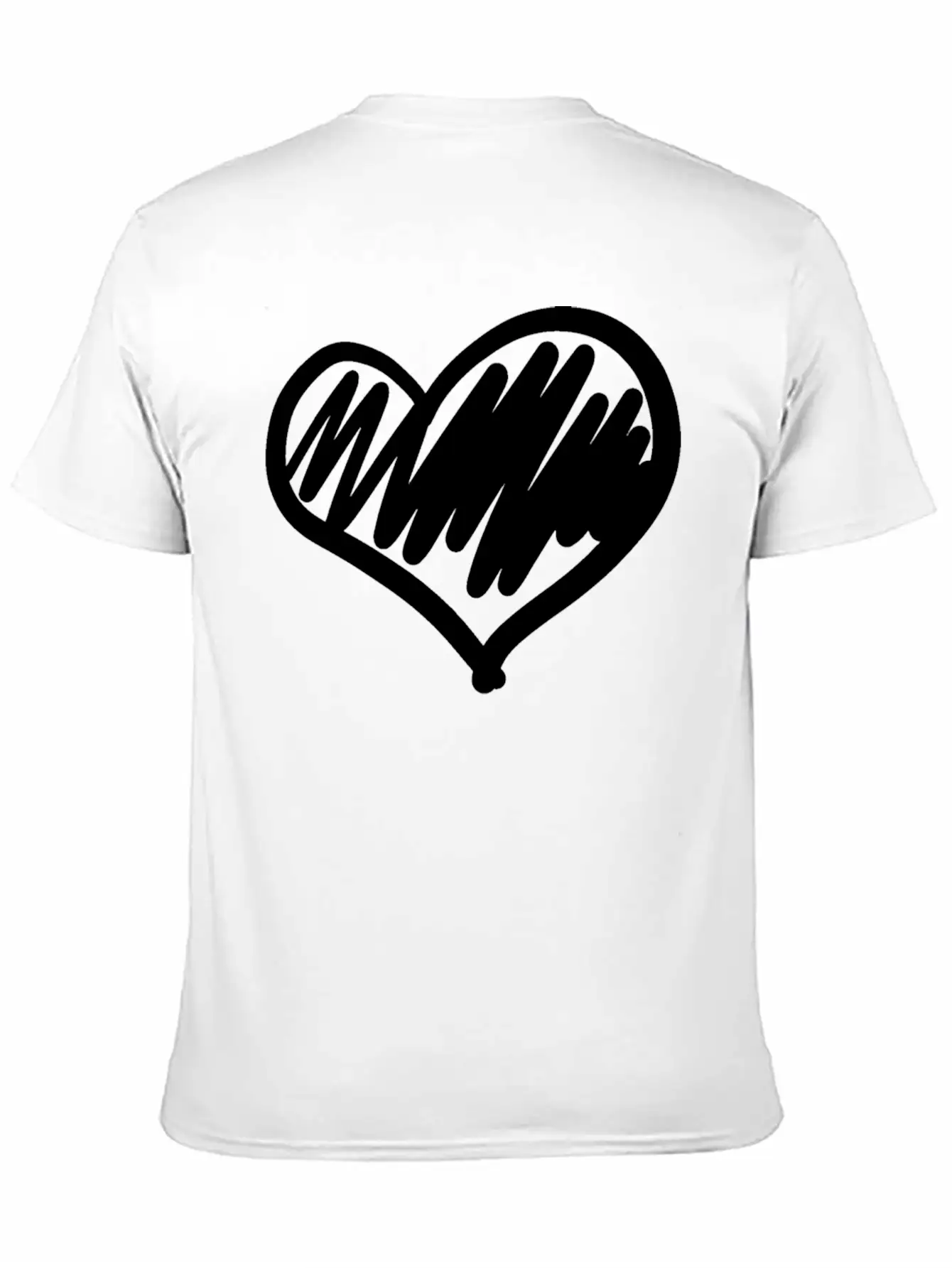 Big Heart Hand Drawn Timeless Short Sleeve Tee – Comfy And Minimalist Design
