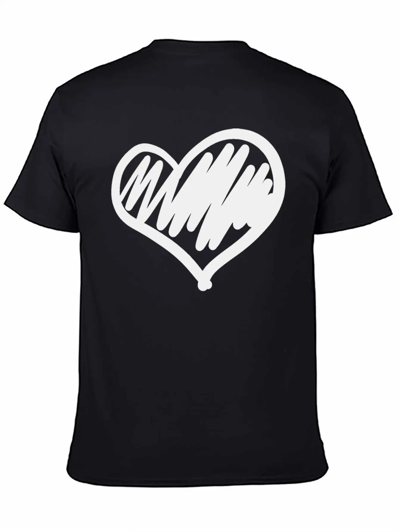 Big Heart Hand Drawn Timeless Short Sleeve Tee – Comfy And Minimalist Design